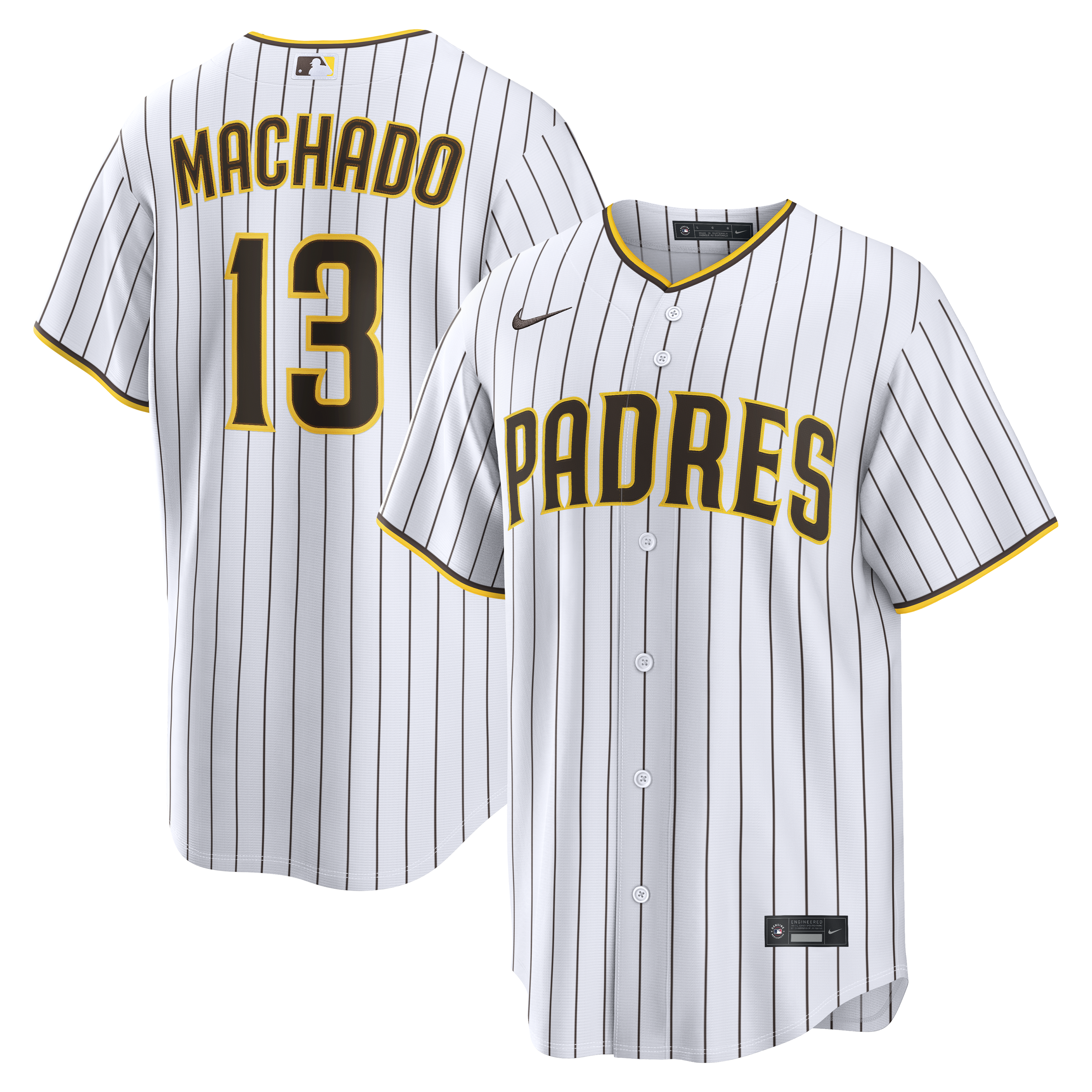 Men's Nike Manny Machado White San Diego Padres Home Replica Player Jersey
