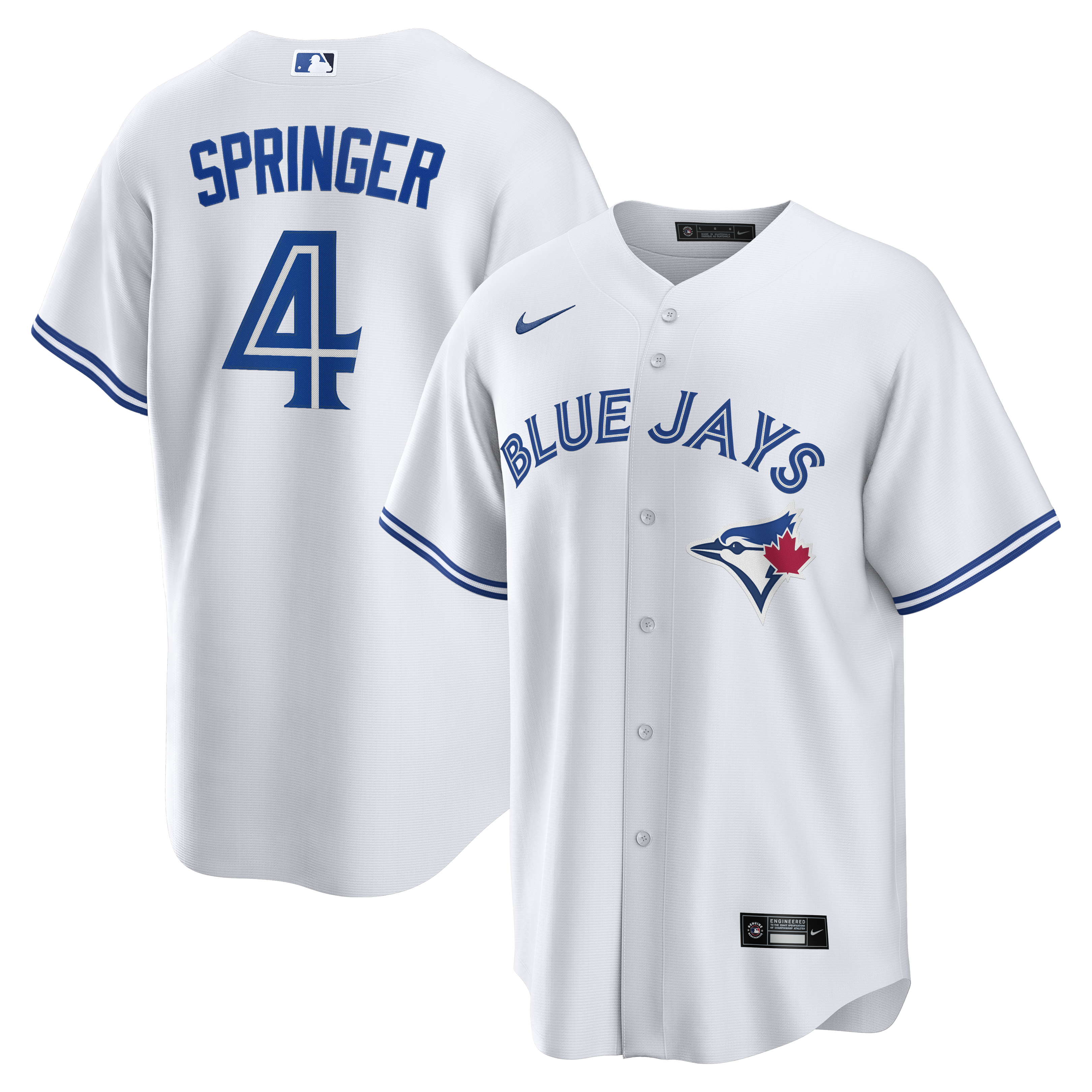 Men's Nike George Springer White Toronto Blue Jays Home Replica Jersey