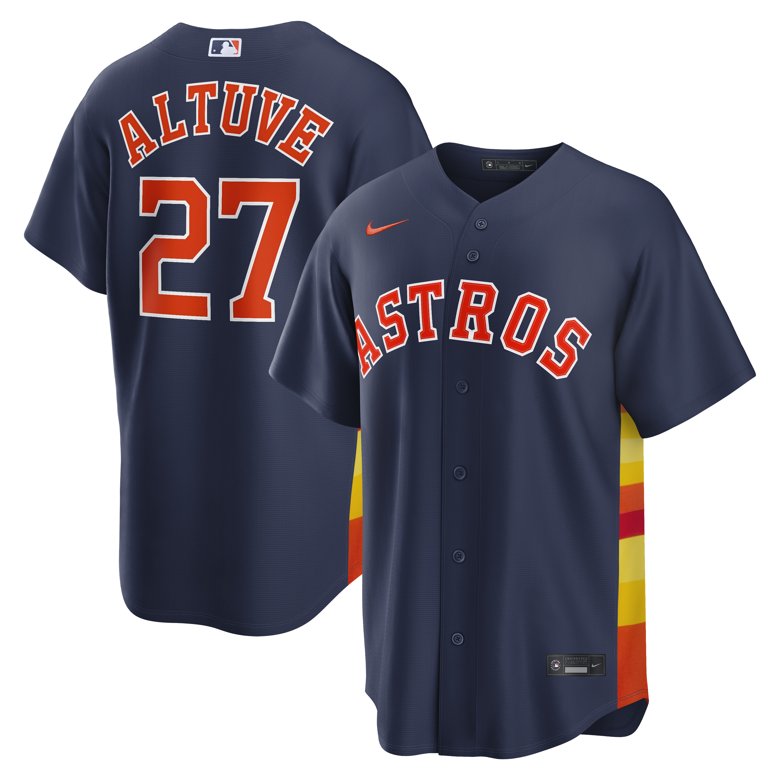 Men's Nike Jose Altuve Navy Houston Astros Alternate 2 Replica Jersey
