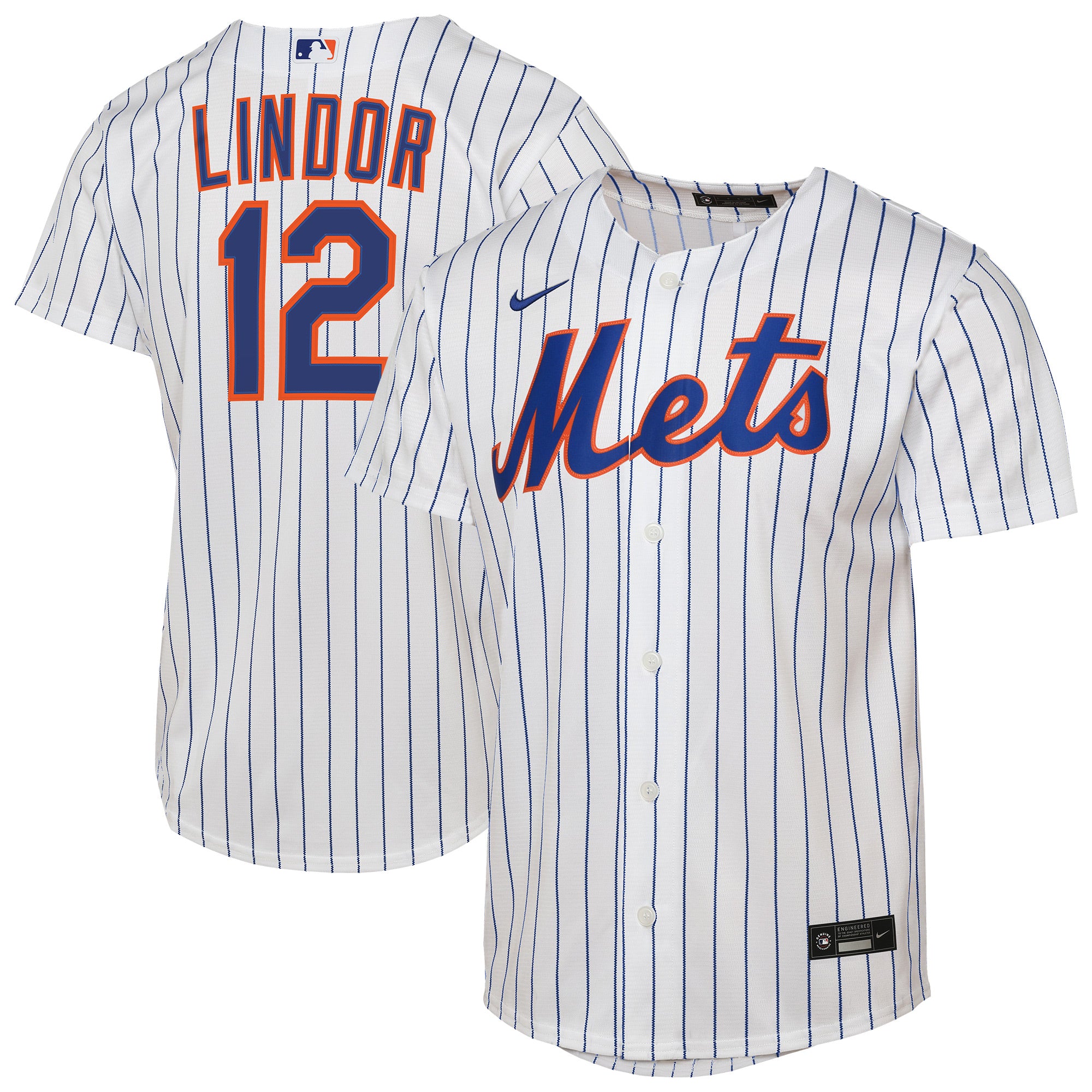 Youth Nike Francisco Lindor White New York Mets Home Replica Player Jersey