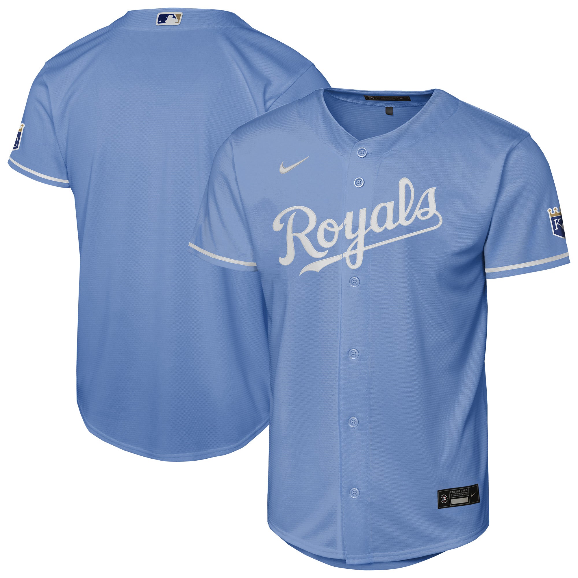 Youth Nike  Light Blue Kansas City Royals Alternate Stadium Jersey