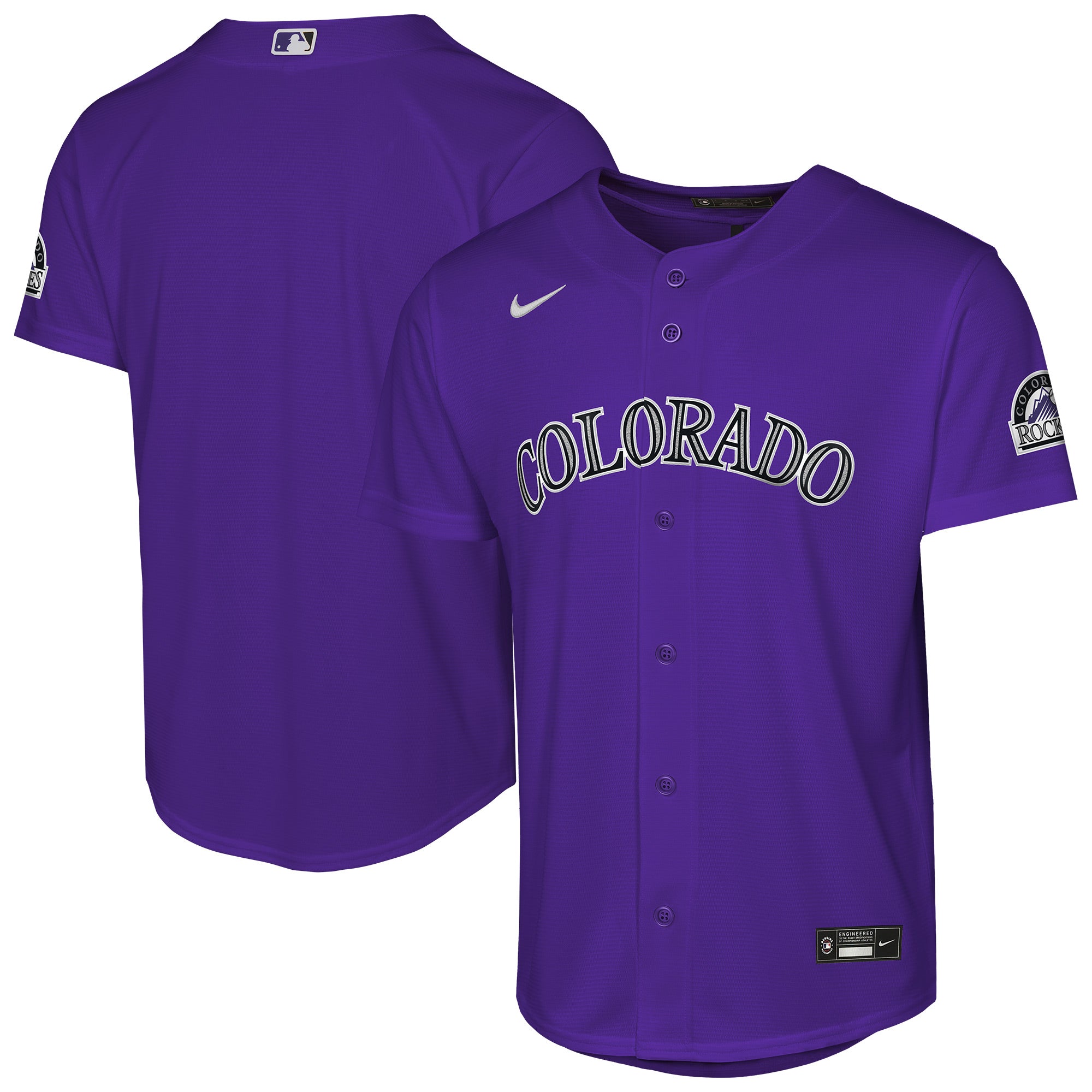 Youth Nike  Purple Colorado Rockies Alternate 2 Stadium Jersey