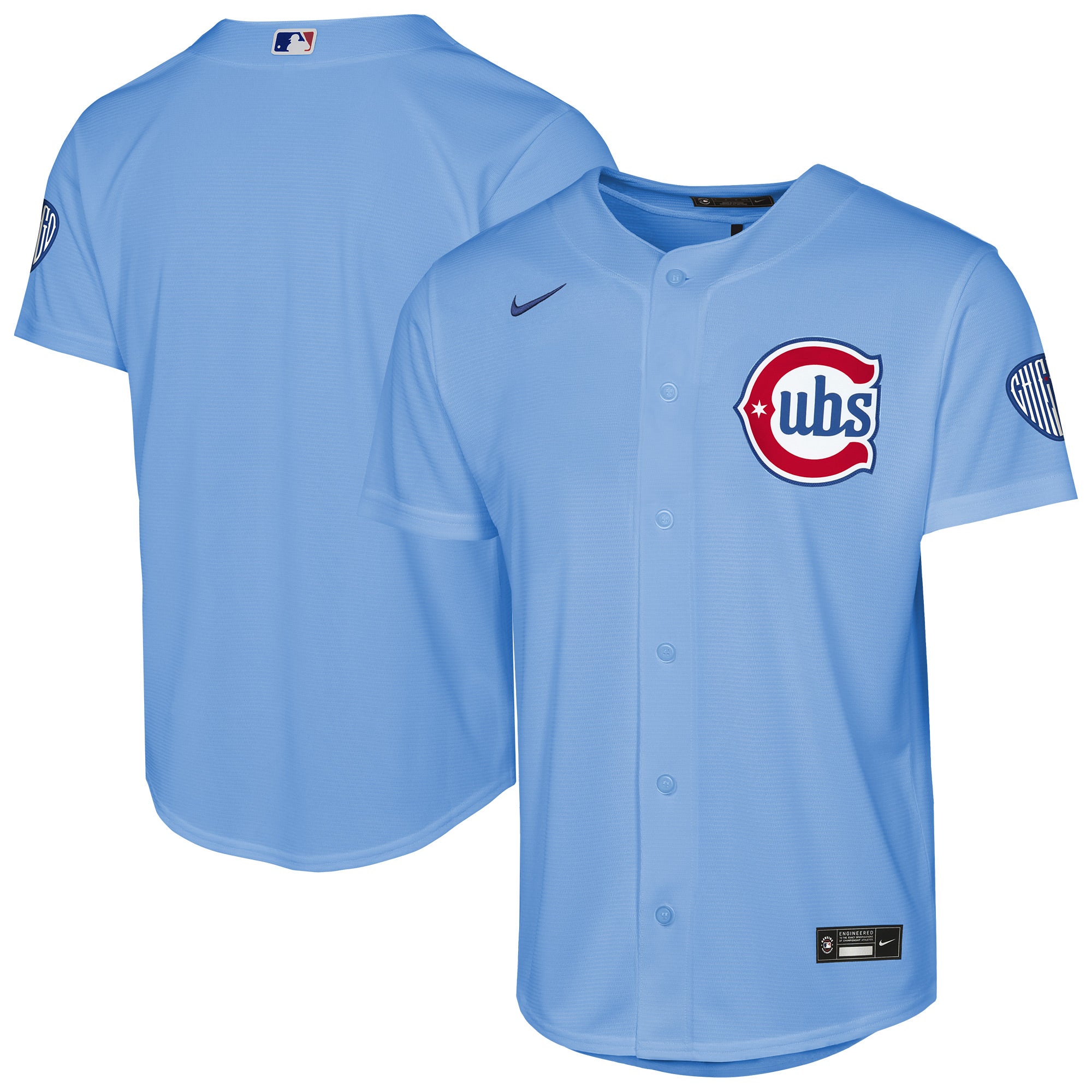 Youth Nike  Light Blue Chicago Cubs Alternate 2 Stadium Jersey