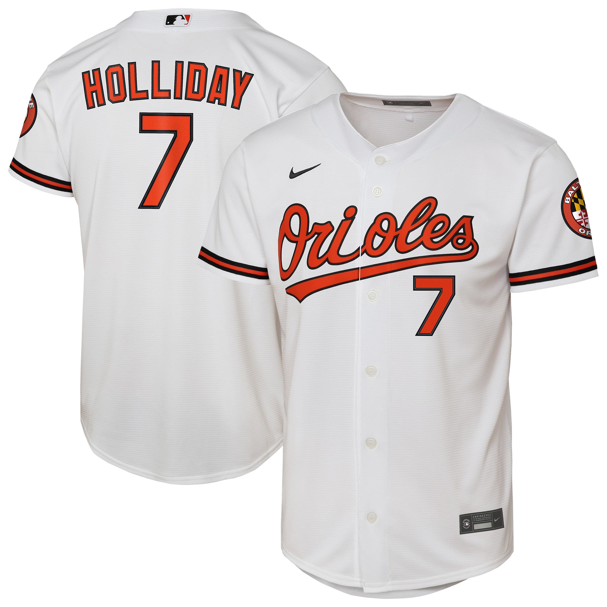 Youth Nike Jackson Holliday White Baltimore Orioles Home Stadium Player Jersey