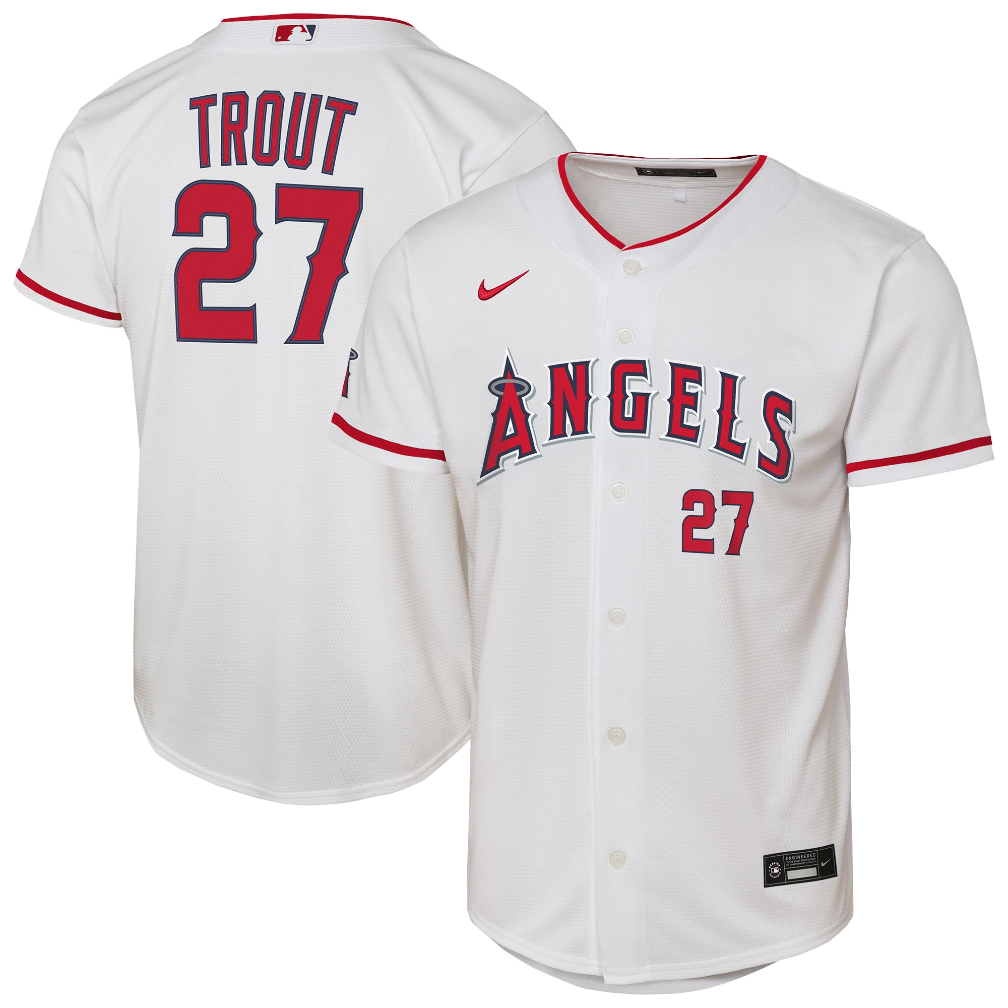 Youth Nike Mike Trout White Los Angeles Angels Home Stadium Player Jersey