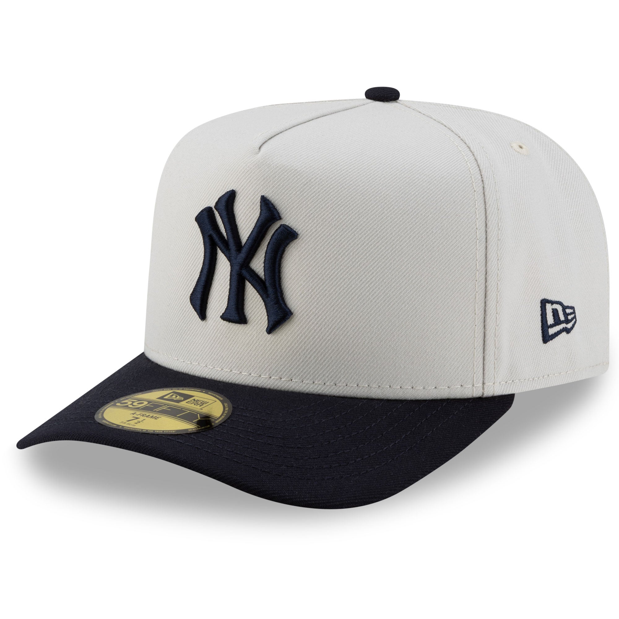 Men's New Era x Siegelman Stable Beige/Navy New York Yankees  59FIFTY A-Frame Fitted Hat