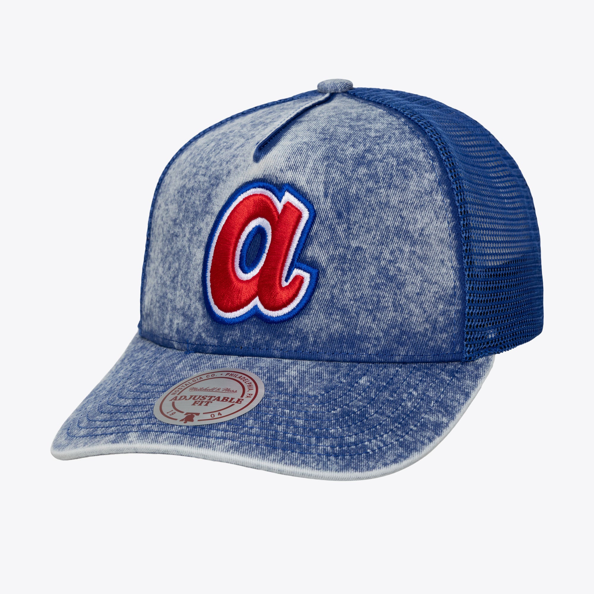 Unisex Mitchell & Ness  Blue Atlanta Braves Cooperstown Gameday Adjustable Trucker Hat