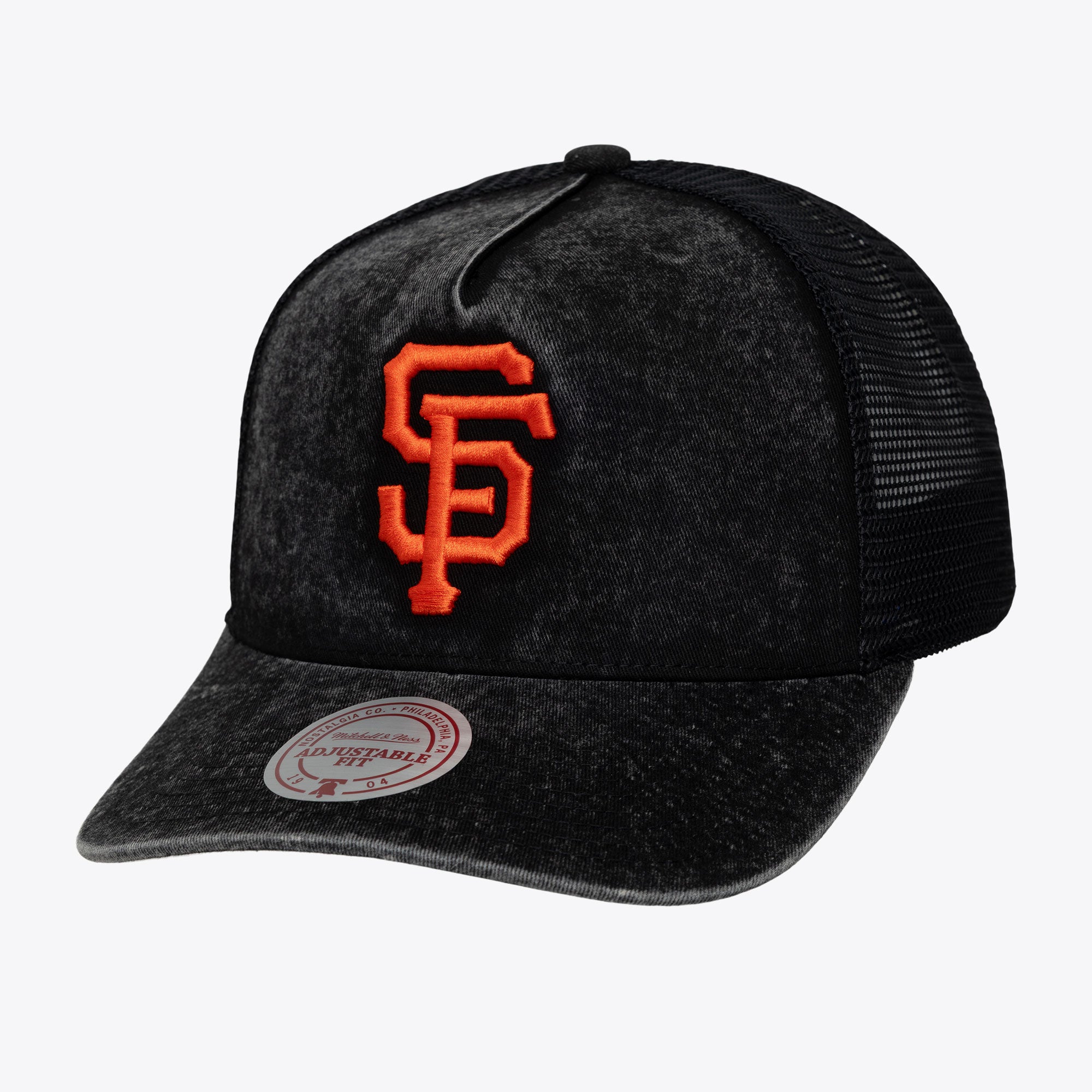 Unisex Mitchell & Ness  Black San Francisco Giants Gameday Adjustable Trucker Hat