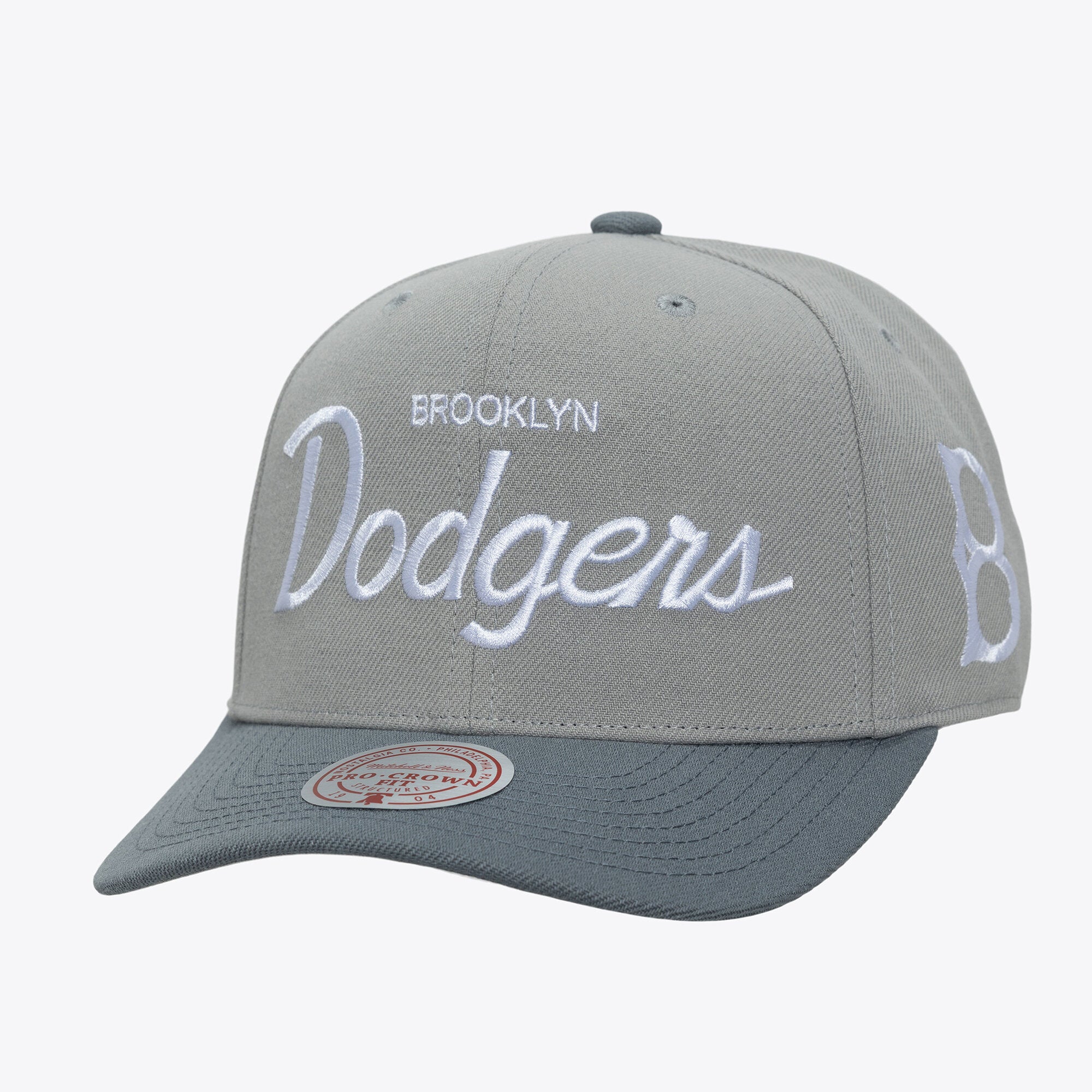 Men's Mitchell & Ness  Gray Brooklyn Dodgers Cooperstown Thunderstorm Head Coach Pro-Crown Adjustable Hat