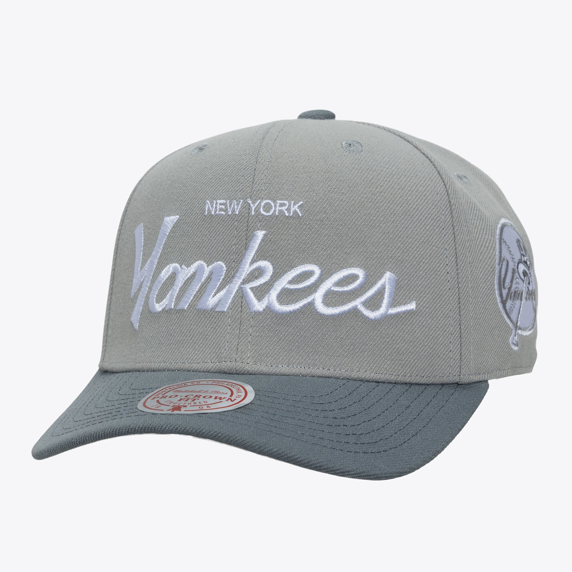Men's Mitchell & Ness  Gray New York Yankees Thunderstorm Head Coach Pro-Crown Adjustable Hat