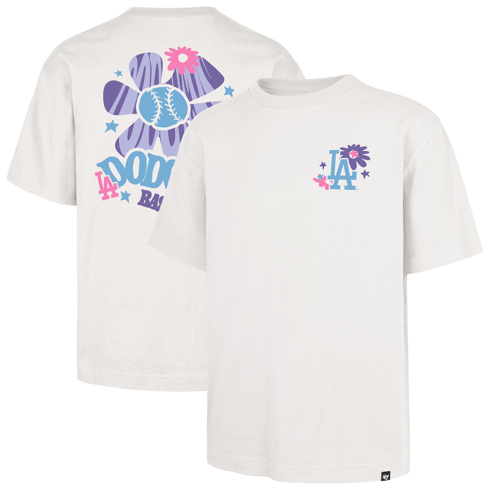 Men's '47 Cream Los Angeles Dodgers Flora Foundation T-Shirt