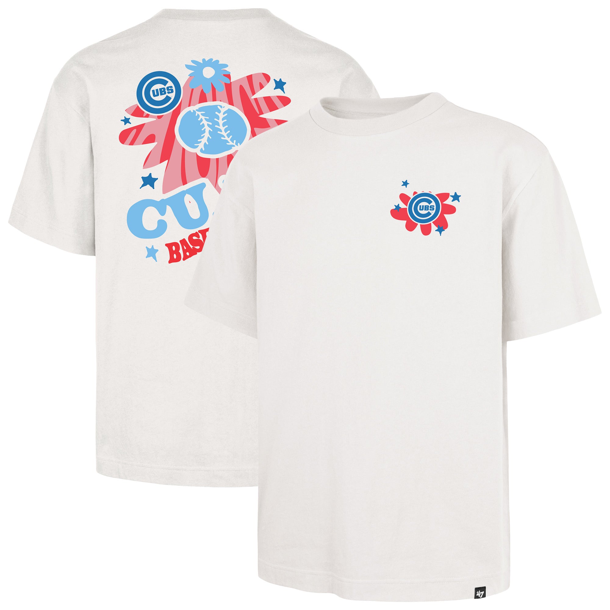 Men's '47 Cream Chicago Cubs Flora Foundation T-Shirt