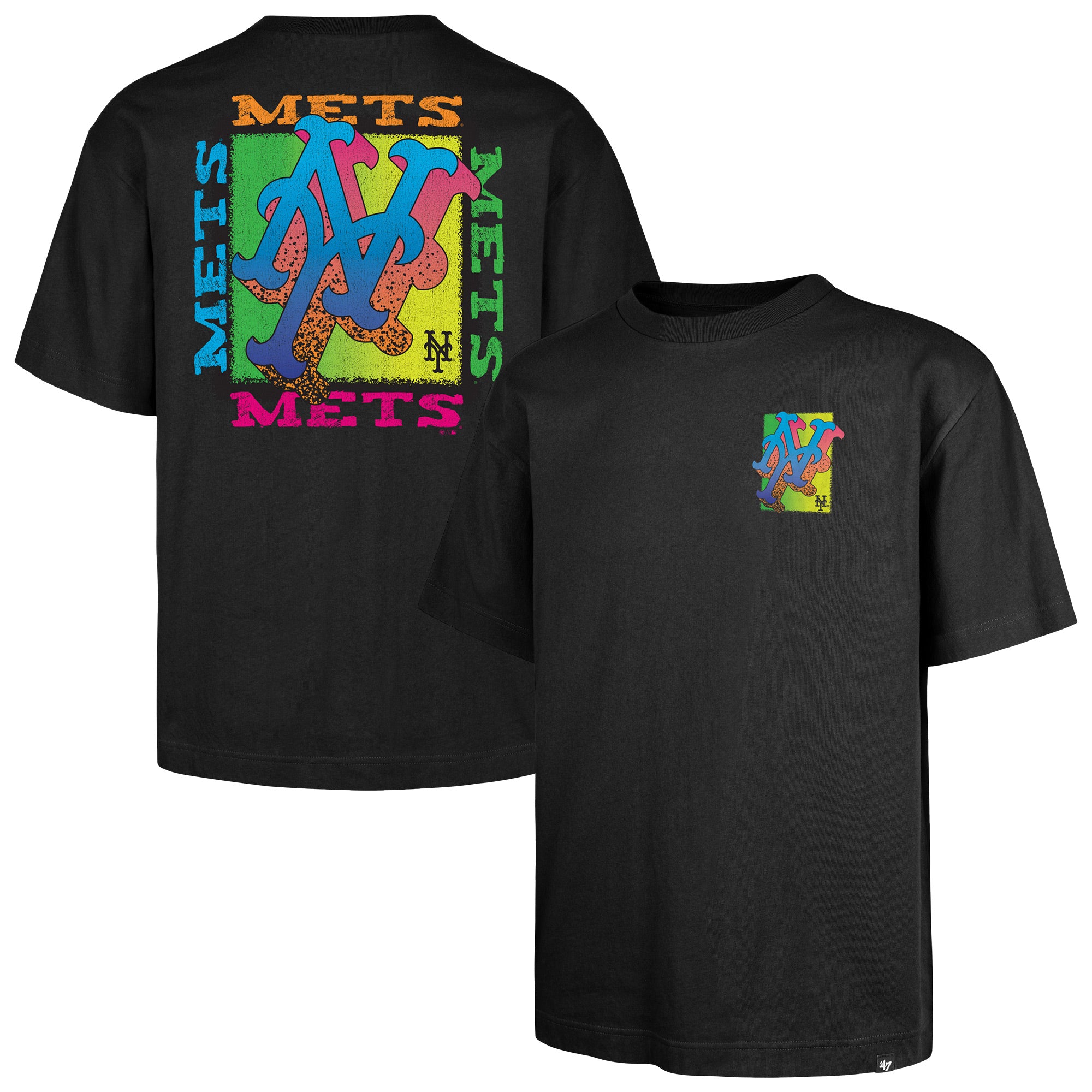 Men's '47 Black New York Mets Sundale Foundation T-Shirt