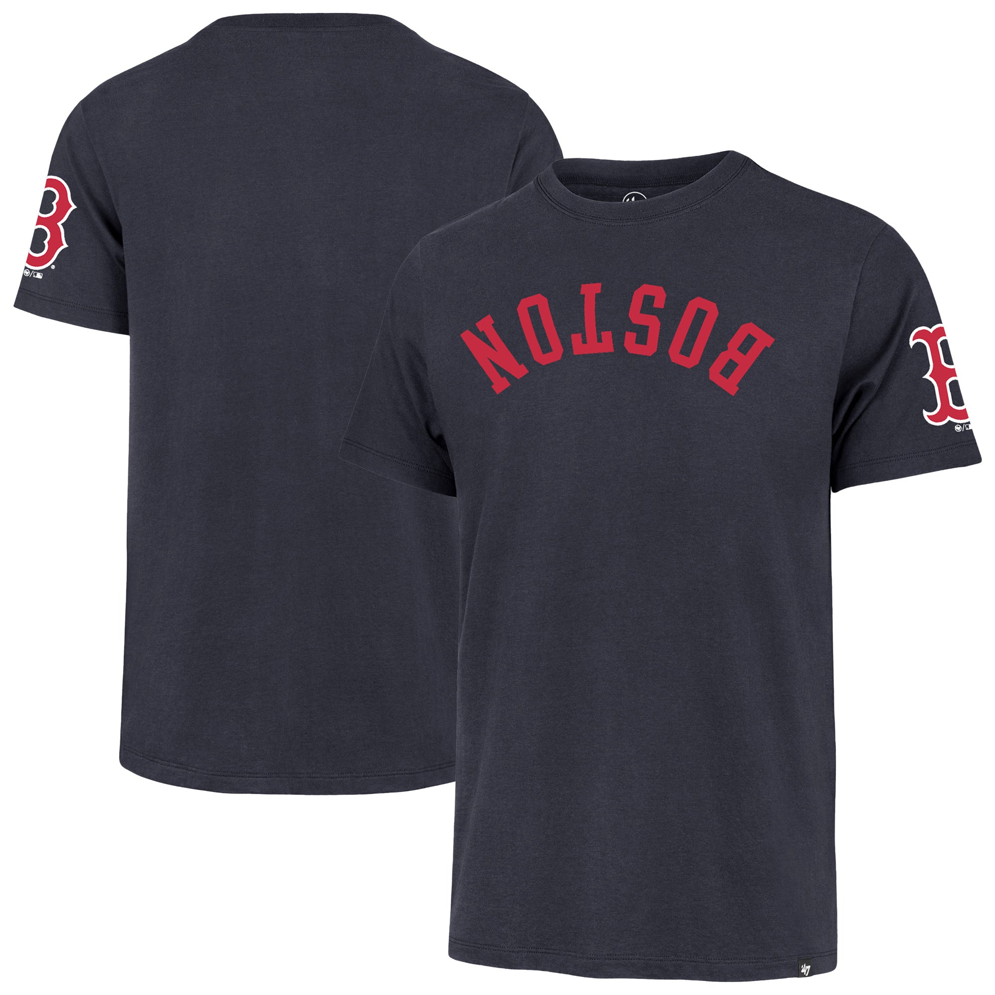 Men's '47 Navy Boston Red Sox Upside Down Two-Peat Franklin T-Shirt