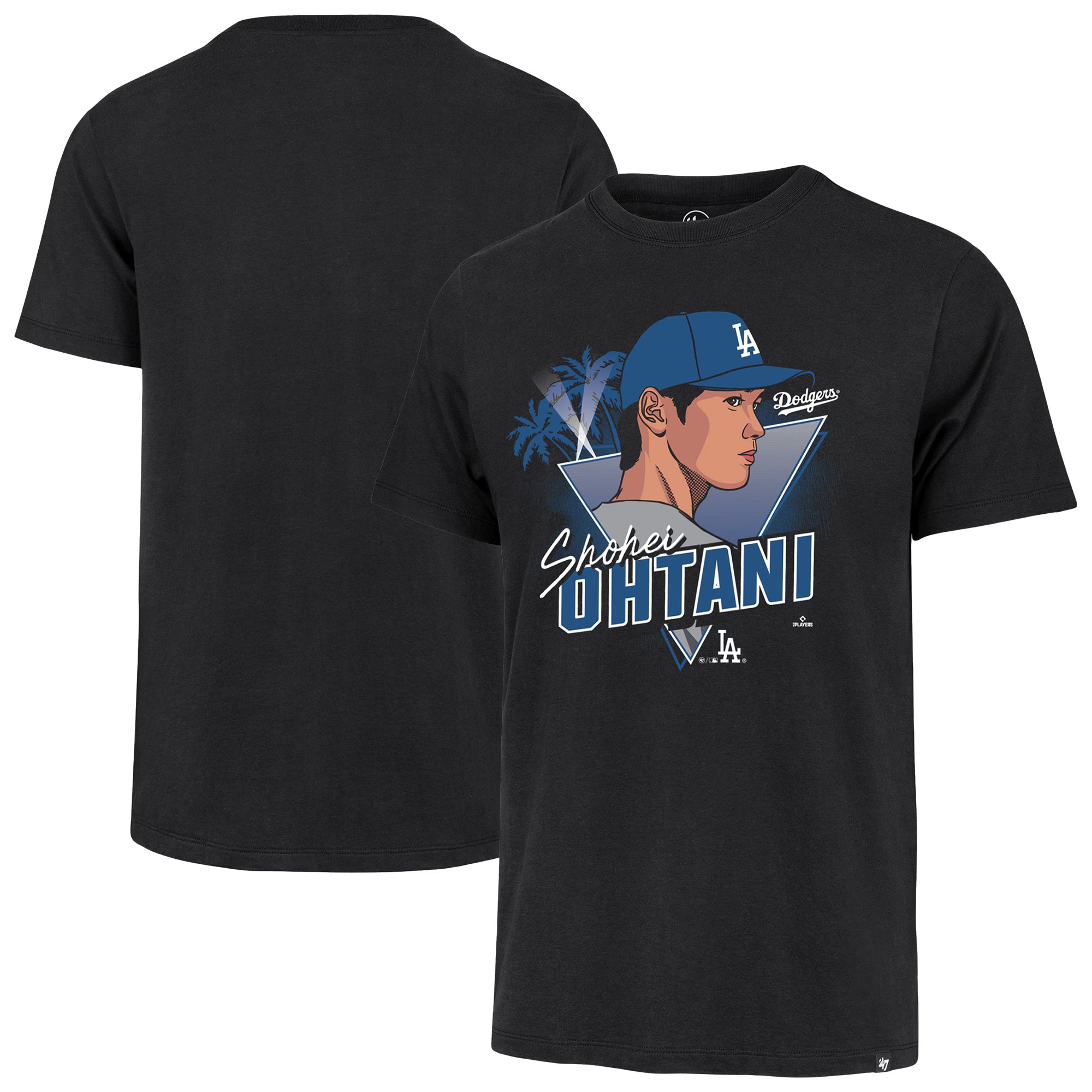 Men's Profile Shohei Ohtani Black Los Angeles Dodgers Player Big & Tall Caricature Franklin T-Shirt