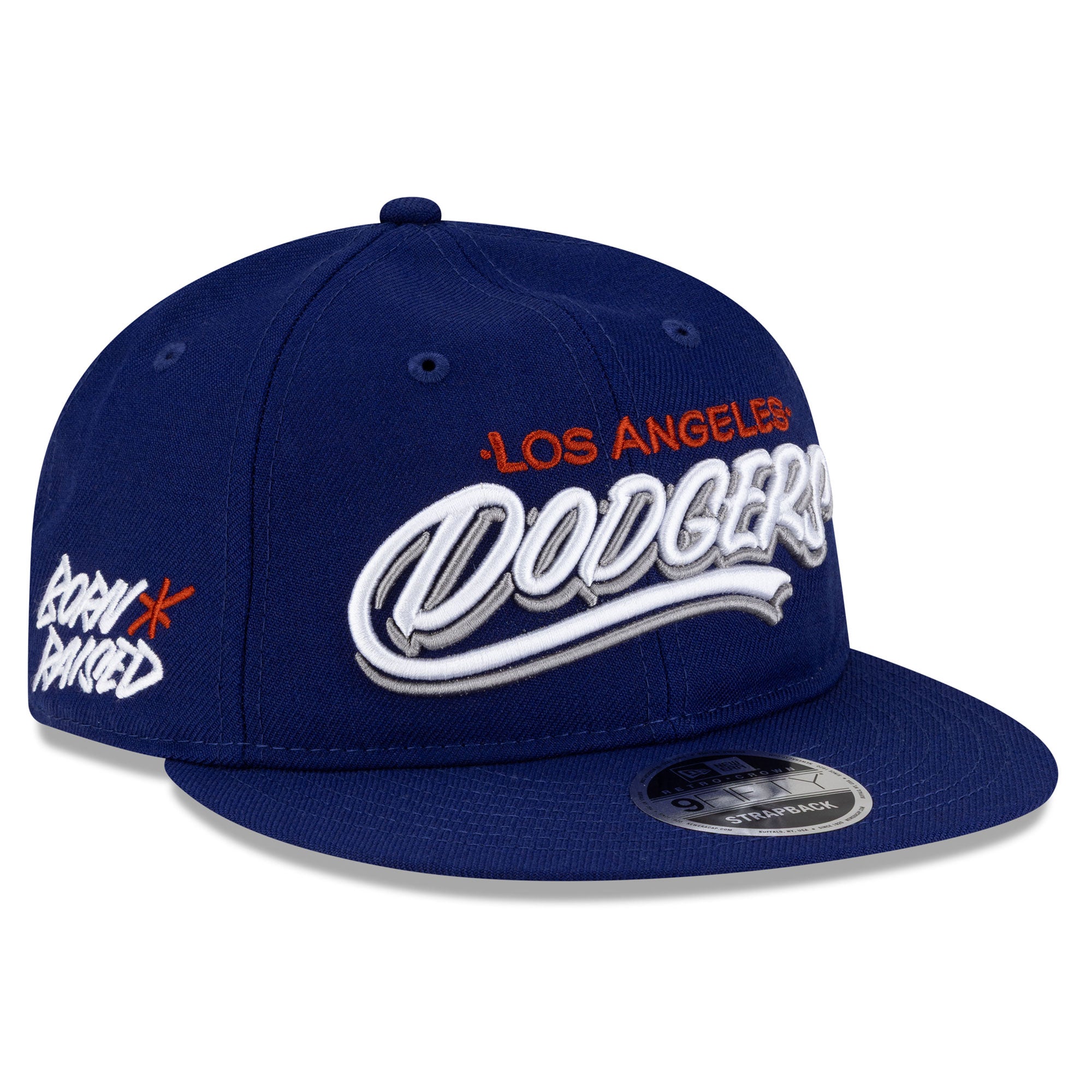 Men's New Era Born x Raised Royal Los Angeles Dodgers Retro Crown 9FIFTY Snapback Hat