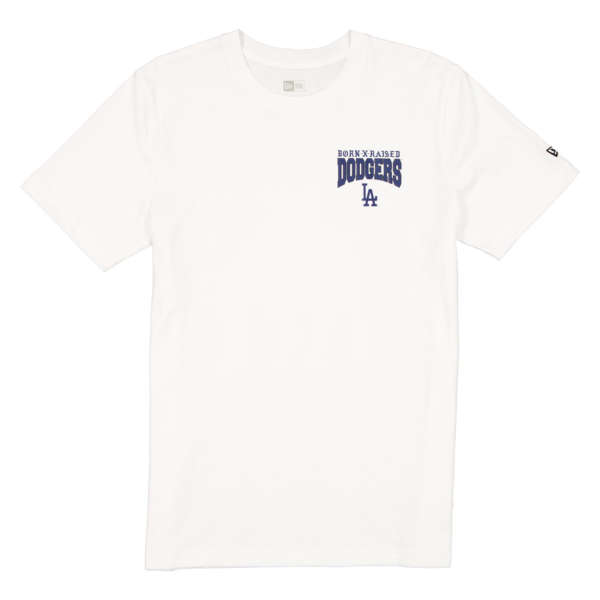 Men's New Era Born x Raised White Los Angeles Dodgers Bleeds Blue T-Shirt