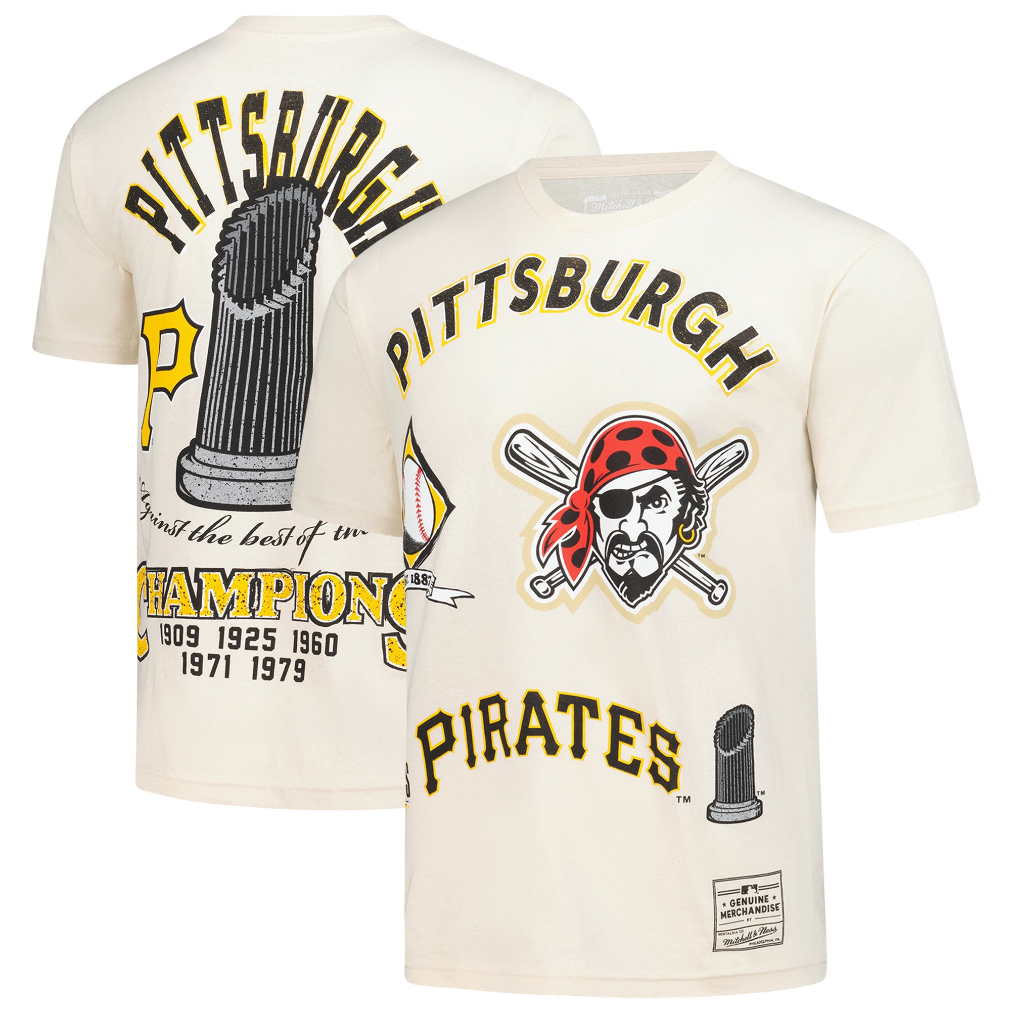 Men's Mitchell & Ness Cream Pittsburgh Pirates Legacy Defined T-Shirt