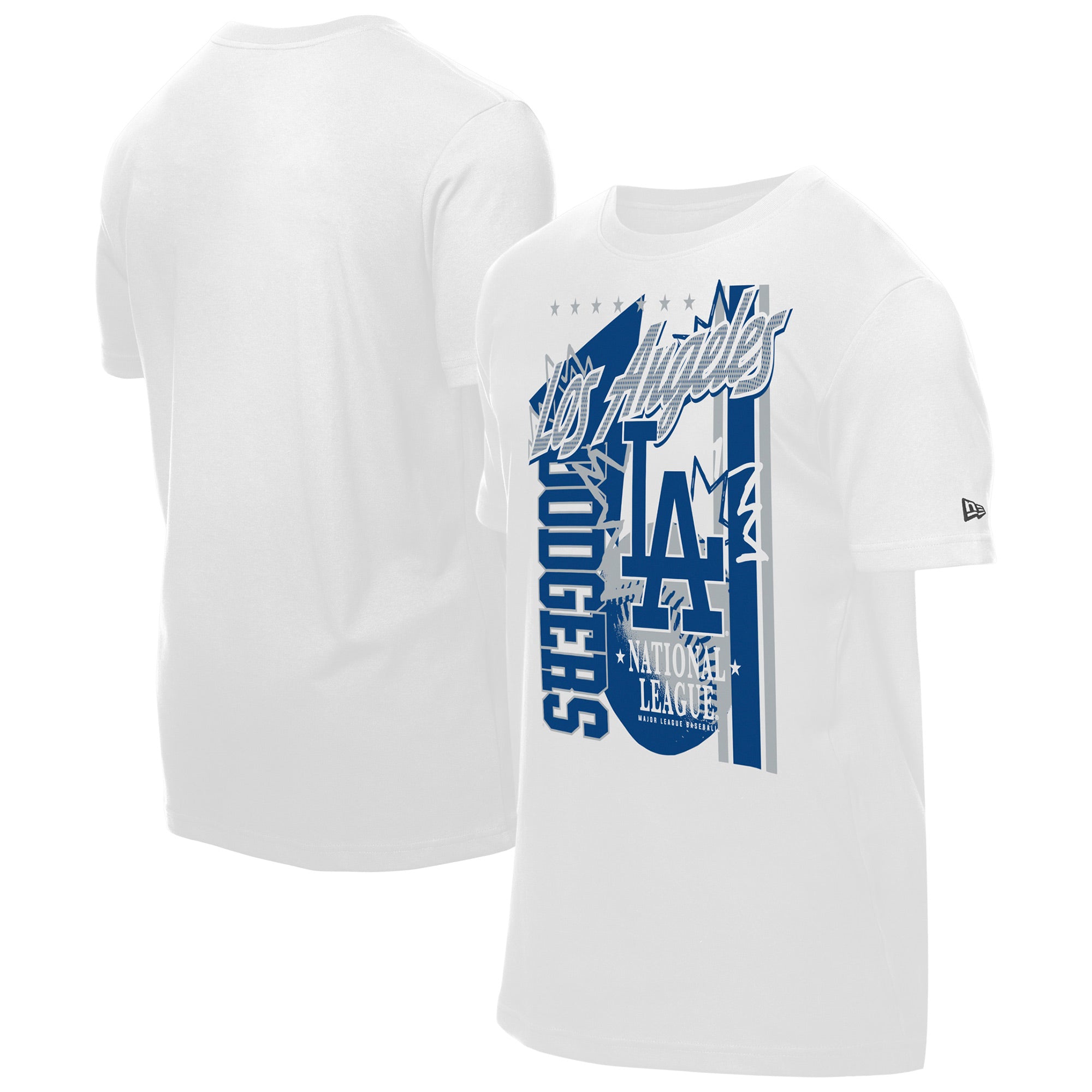 Men's New Era White Los Angeles Dodgers Big Graphic Domestic T-Shirt