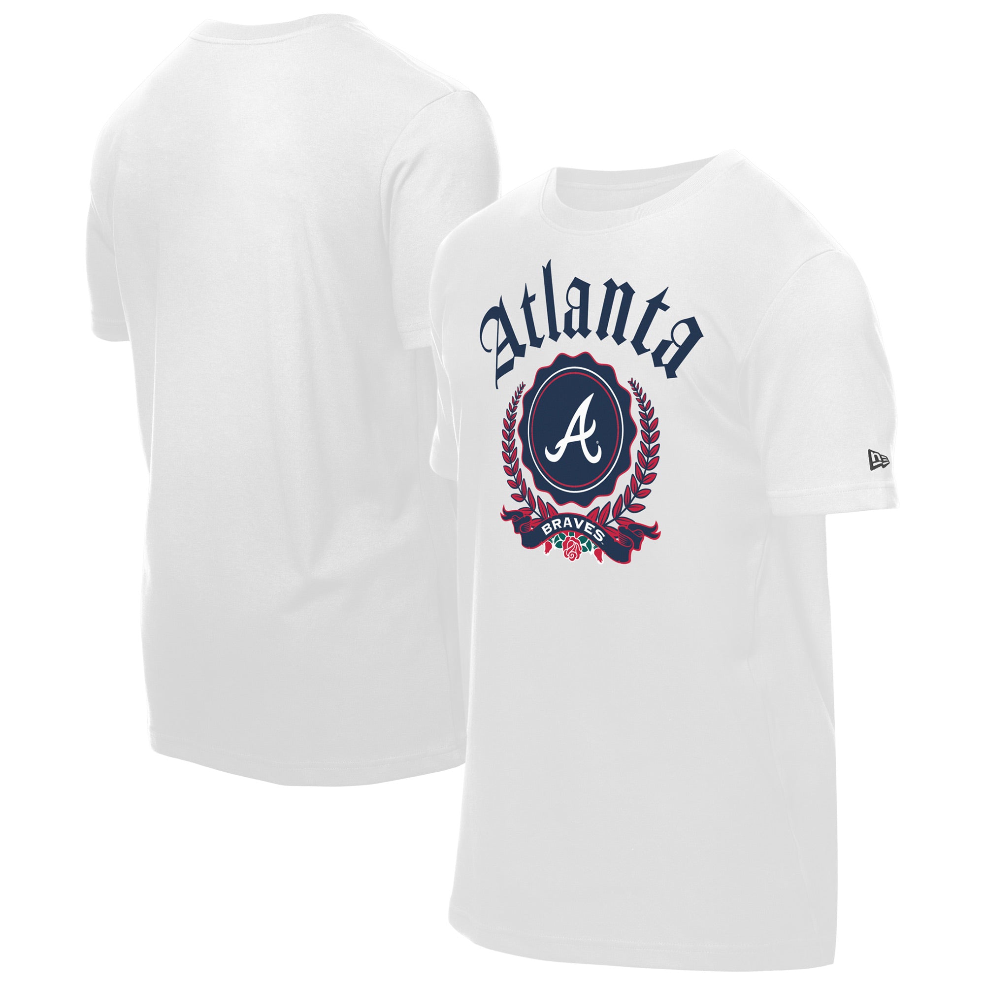 Men's New Era White Atlanta Braves Fleur Domestic T-Shirt