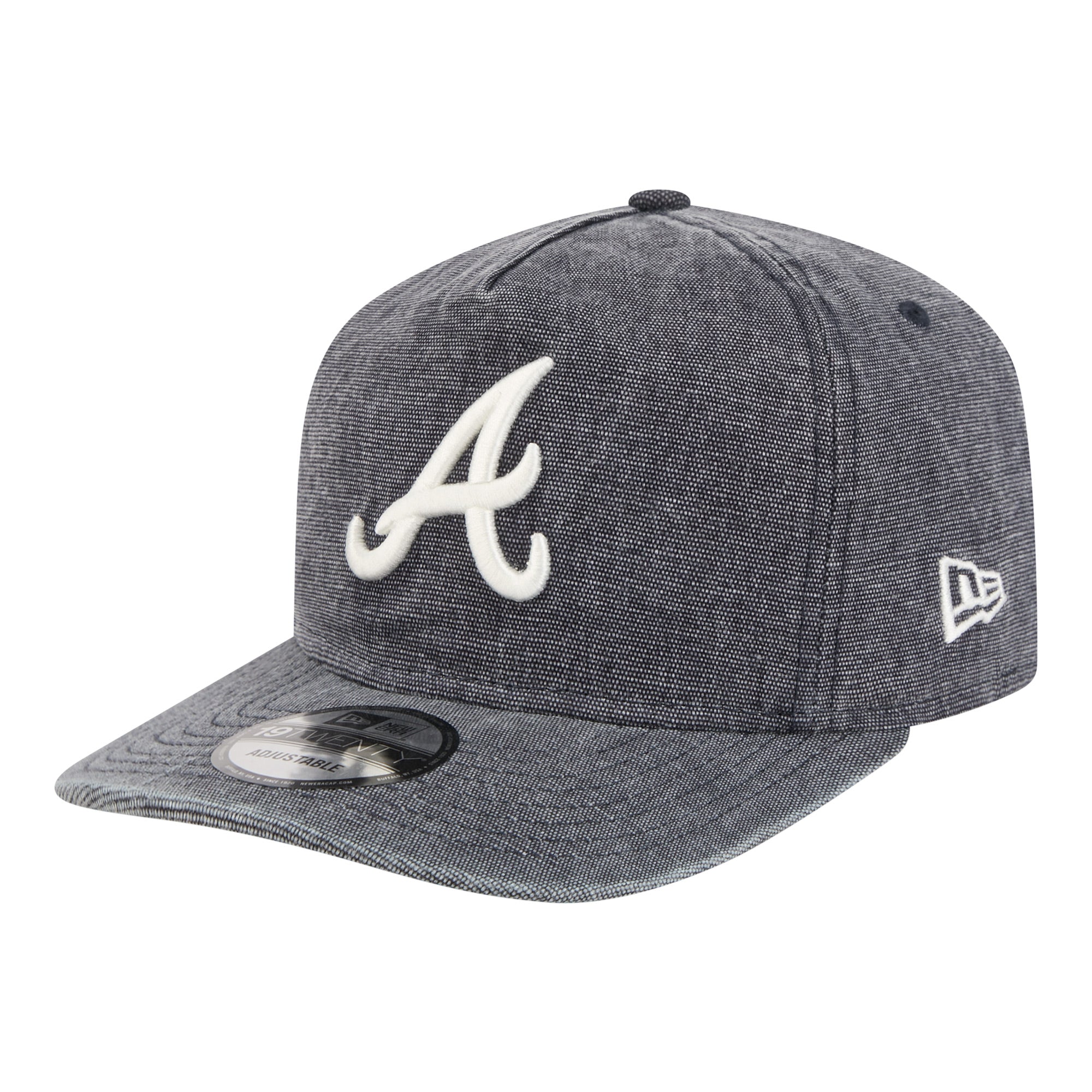 Men's New Era  Navy Heather Atlanta Braves  Denim Classic 19TWENTY Adjustable Hat