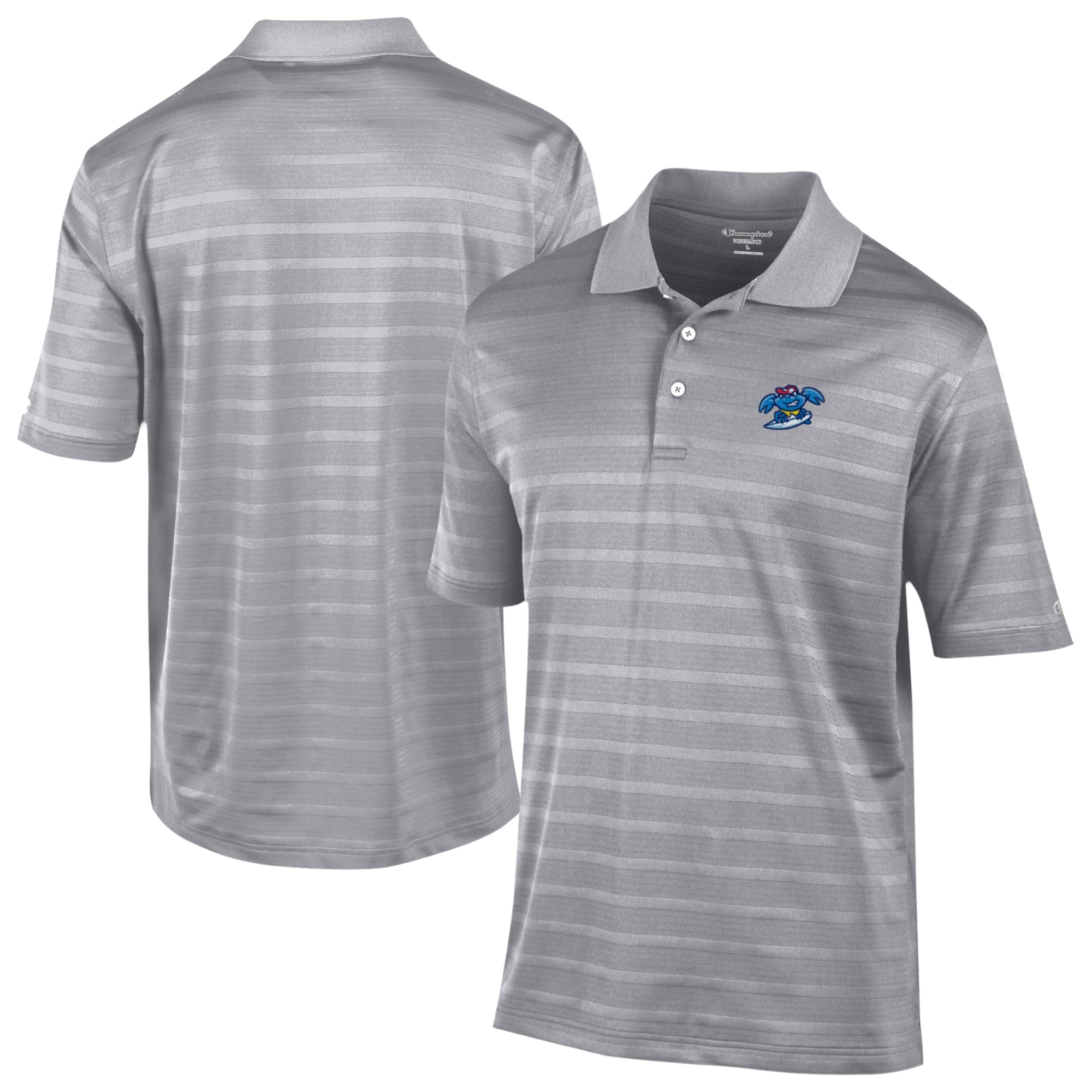Men's Champion  Gray Jersey Shore BlueClaws Textured Solid Polo