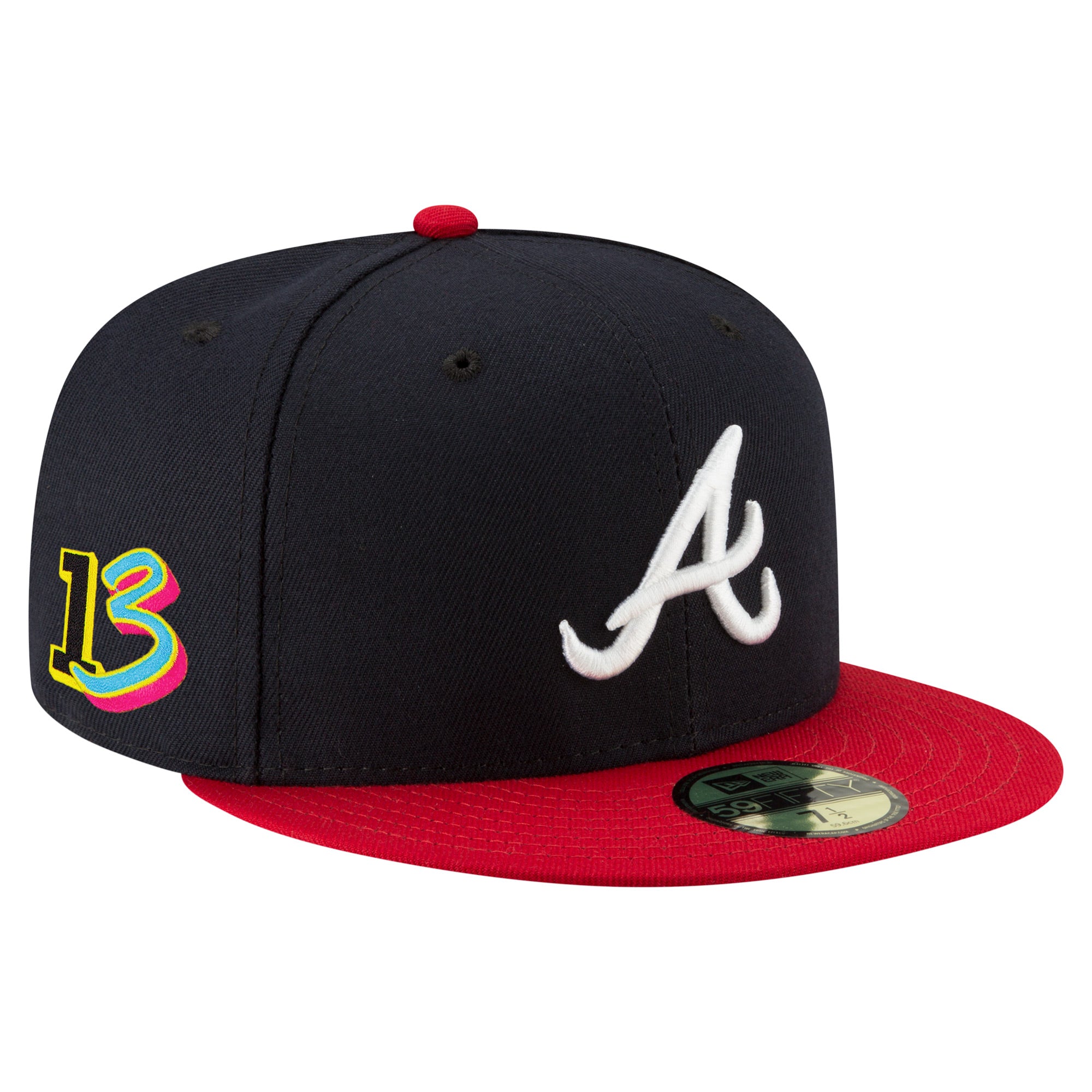 Men's New Era Ronald Acuña Jr. Navy Atlanta Braves 2025 Player’s Weekend 59FIFTY Fitted Hat