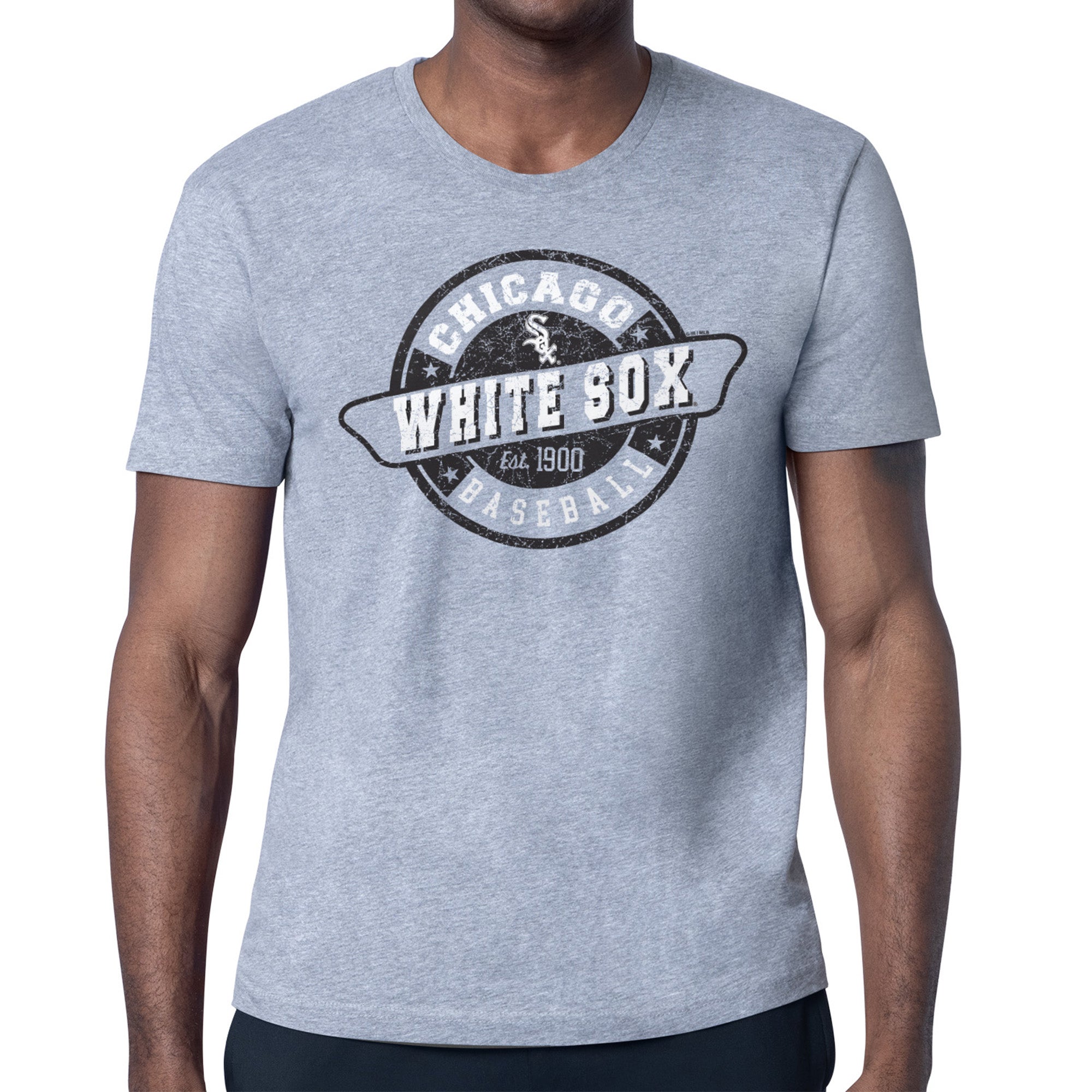Men's Starter Heather Gray Chicago White Sox Route 66 Team Logo T-Shirt