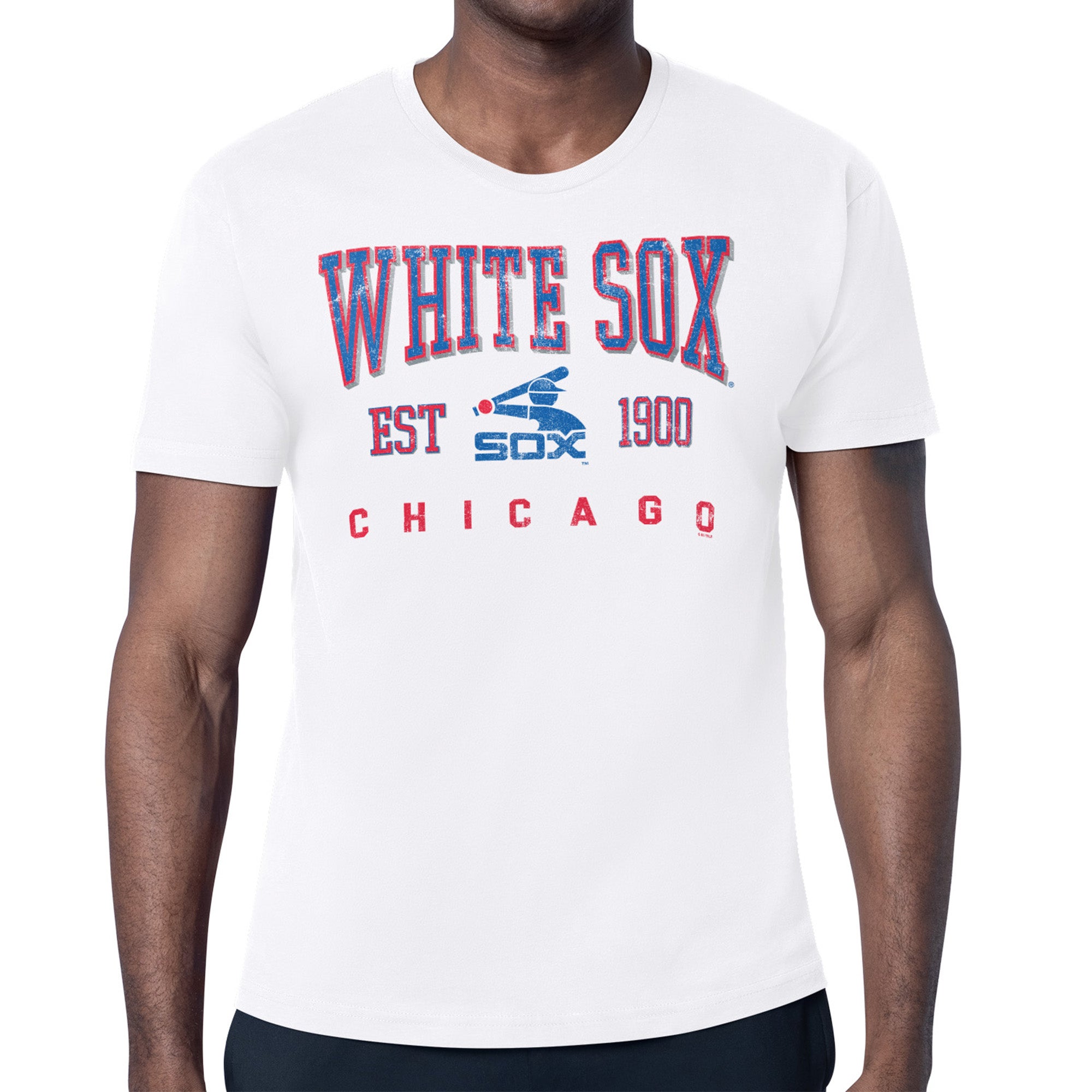 Men's Starter White Chicago White Sox Distressed Logo T-Shirt