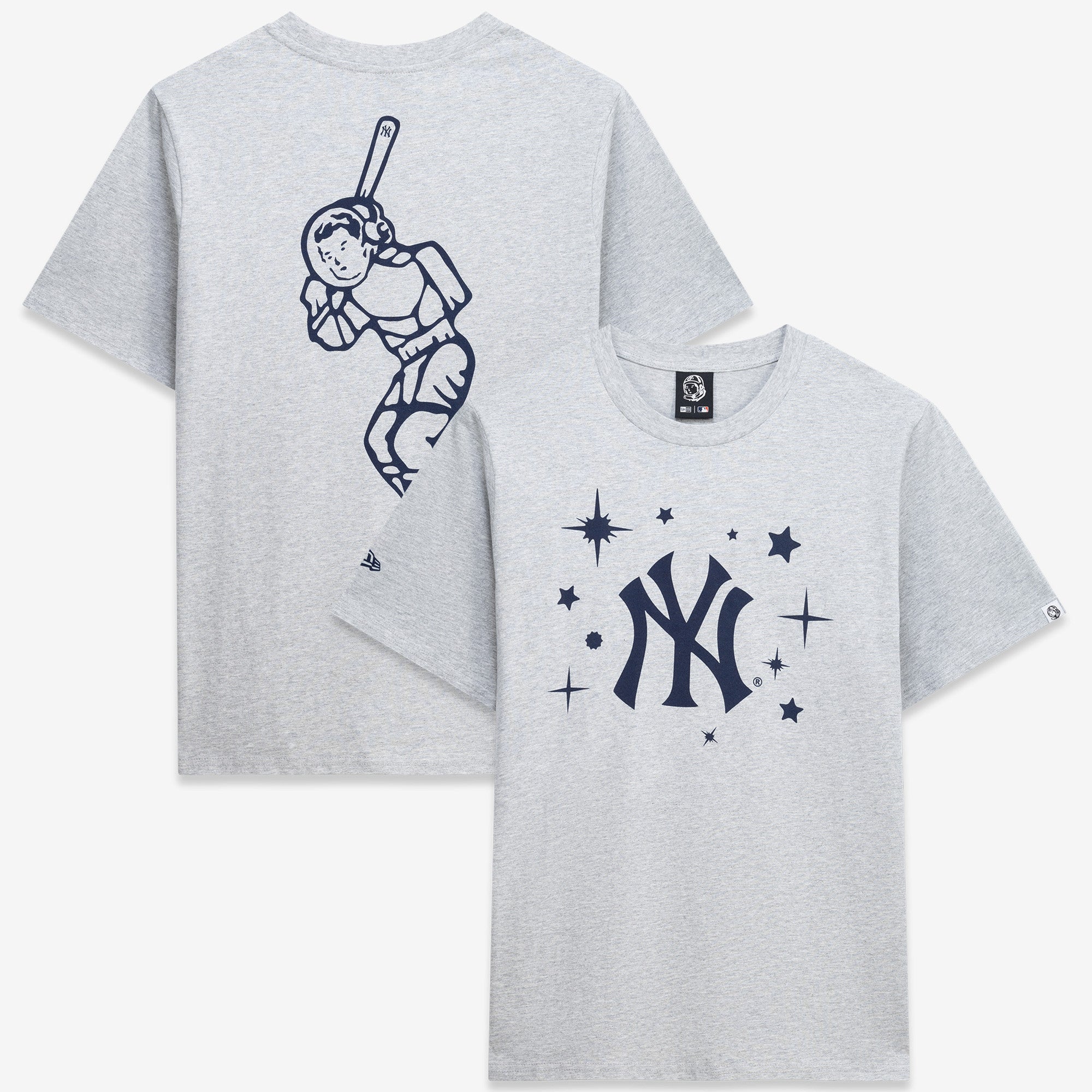 Men's New Era x Billionaire Boys Club Heather Gray New York Yankees Adult Batter T-Shirt