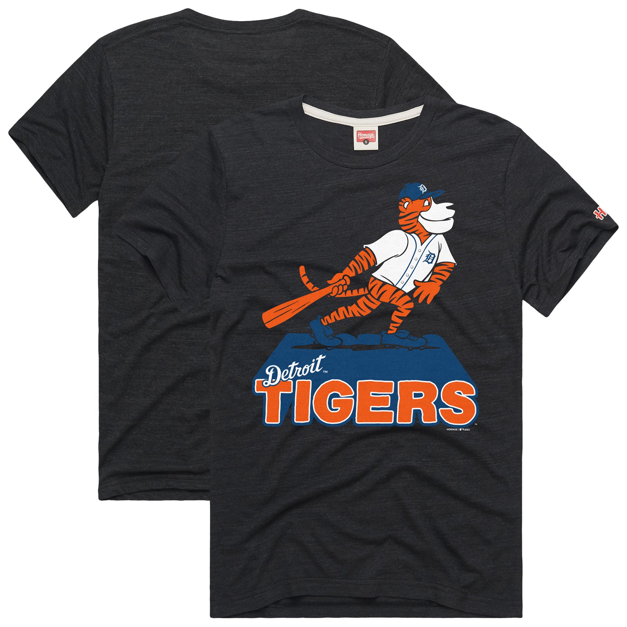 Men's Homage Charcoal Detroit Tigers Hyper Local Refresh Tri-Blend T-Shirt