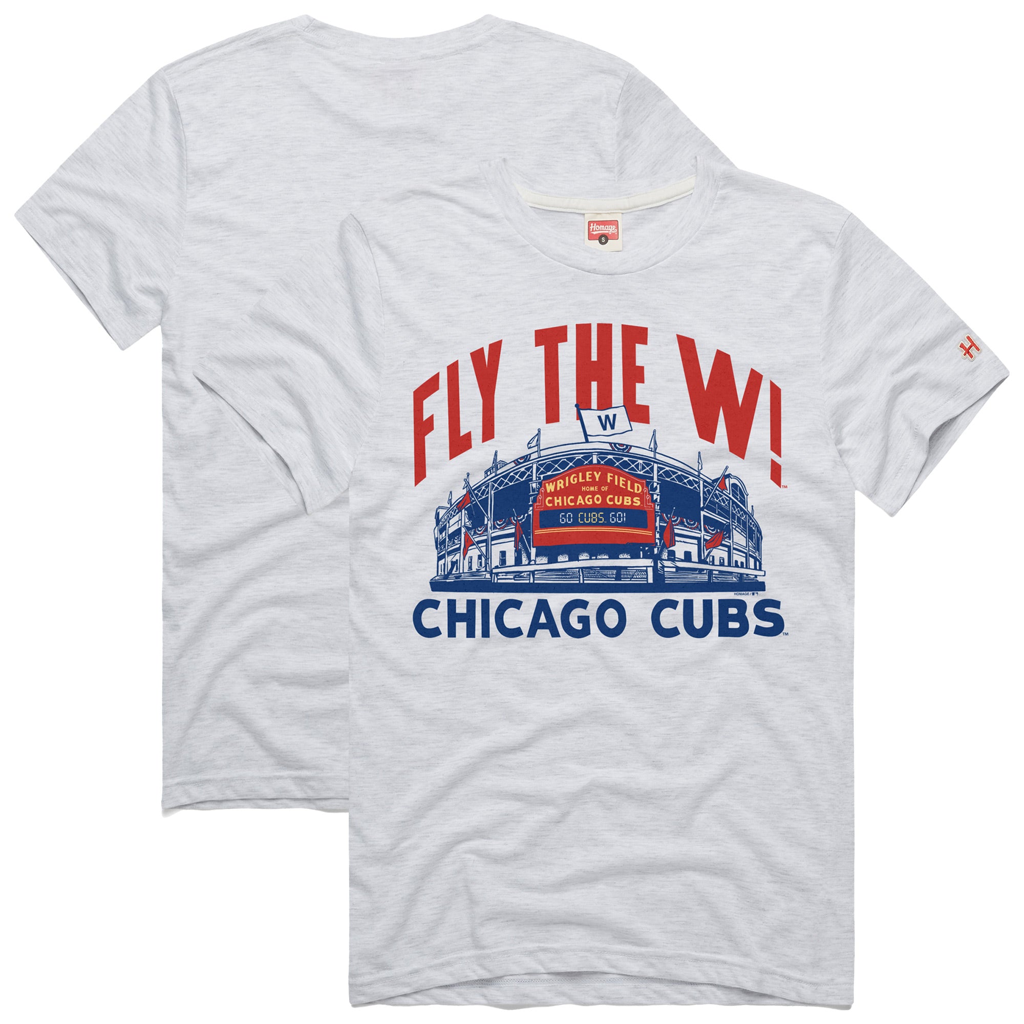Men's Homage Ash Chicago Cubs Hyper Local Refresh Tri-Blend T-Shirt