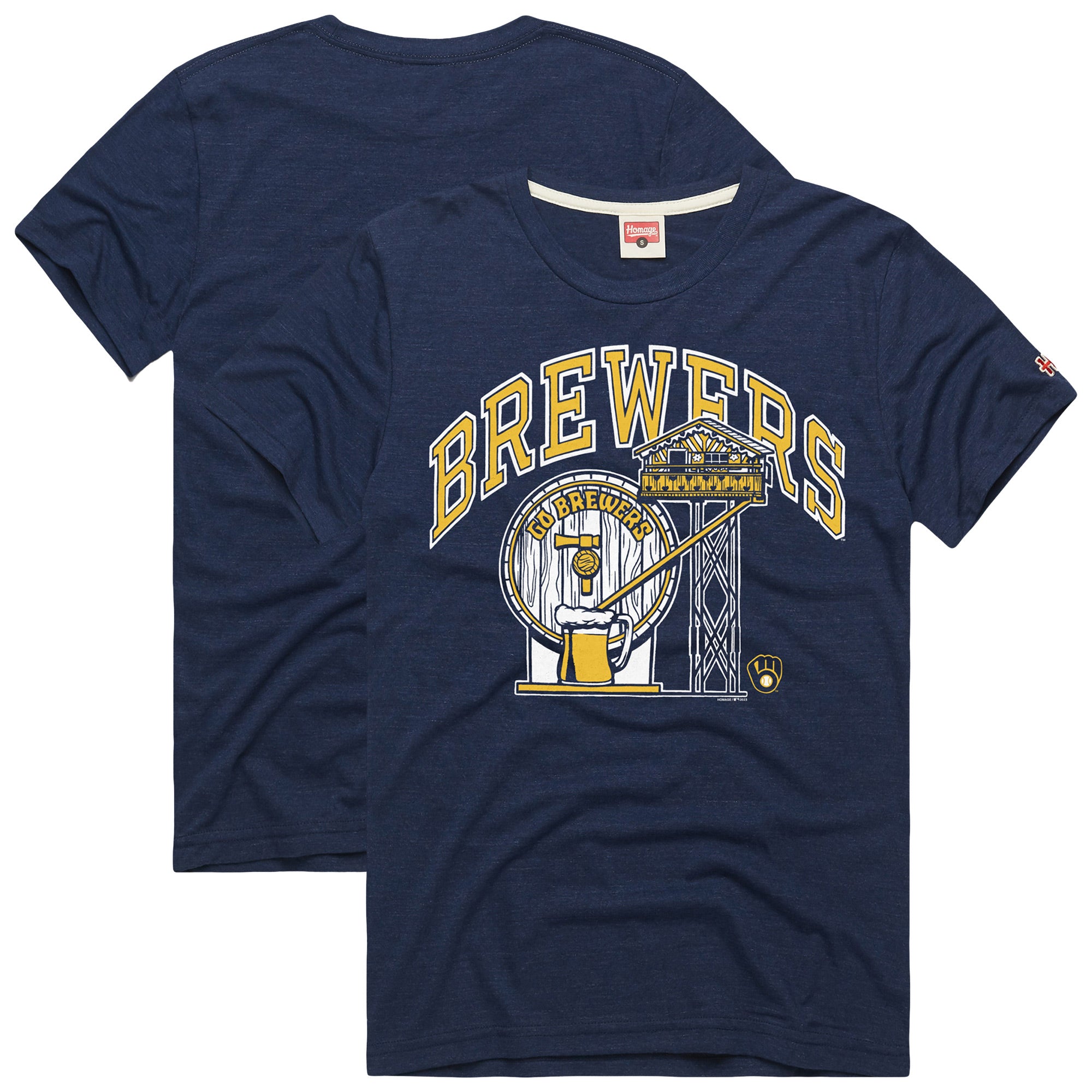 Men's Homage Navy Milwaukee Brewers Hyper Local Refresh Tri-Blend T-Shirt
