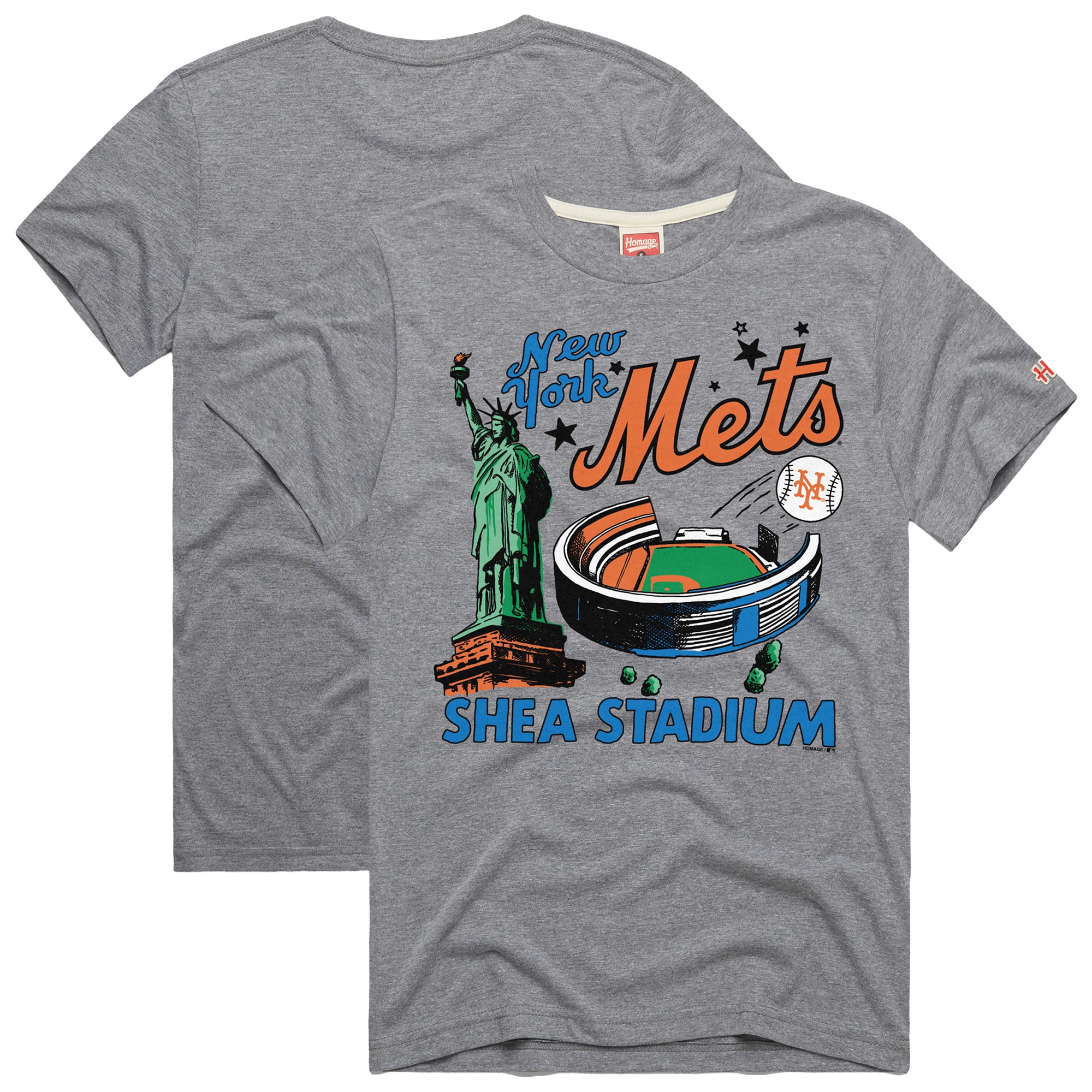 Men's Homage Gray New York Mets Hyper Local Refresh T-Shirt