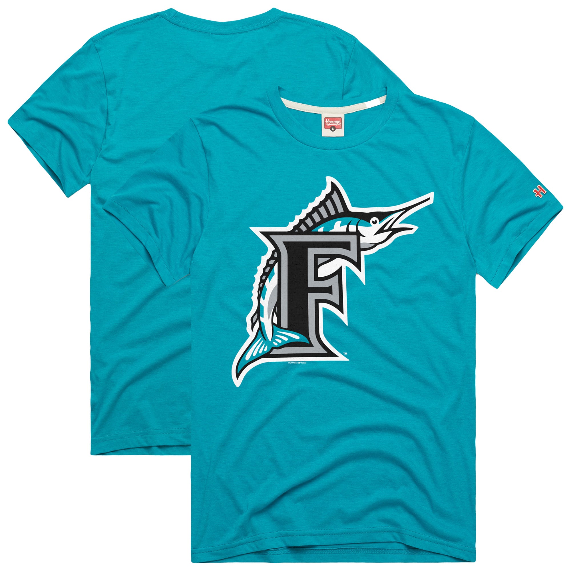 Men's Homage Teal Miami Marlins Hyper Local Refresh T-Shirt