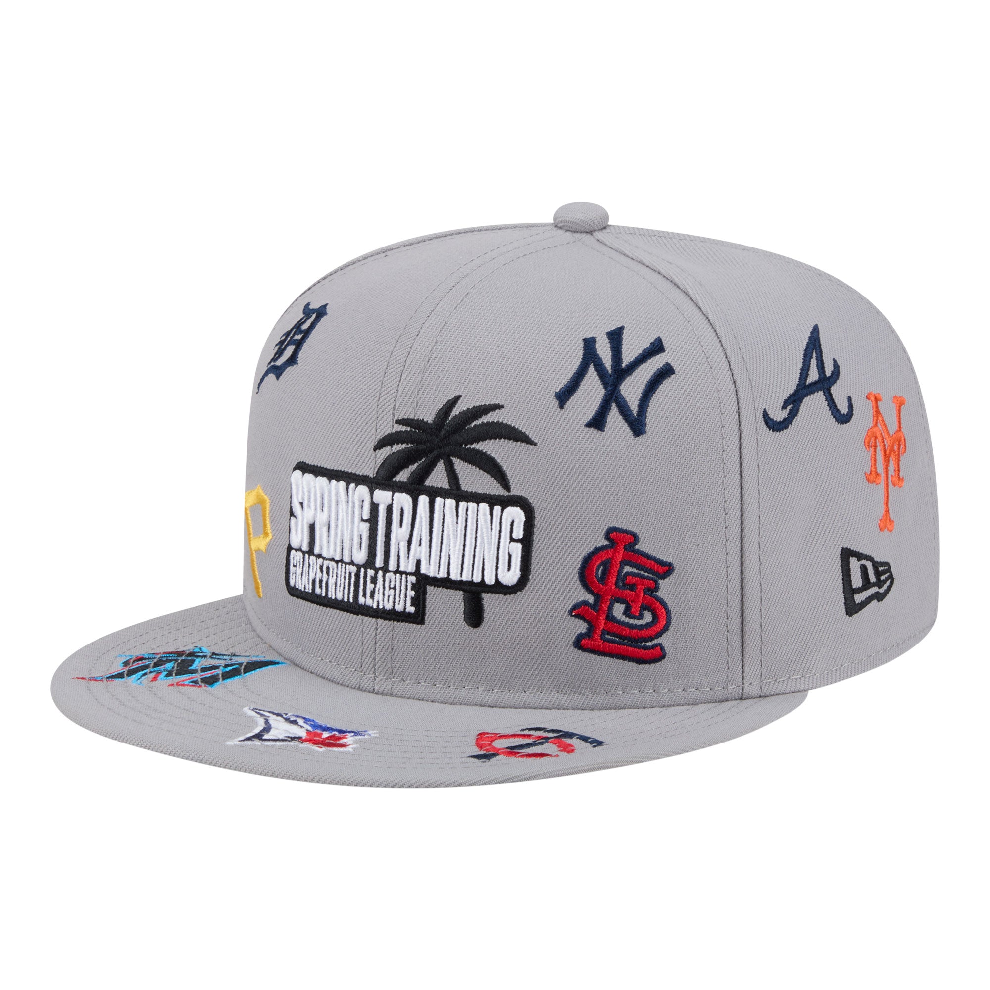 Men's New Era Gray 2026 Spring Training Grapefruit League Scattered 9FIFTY Adjustable Hat