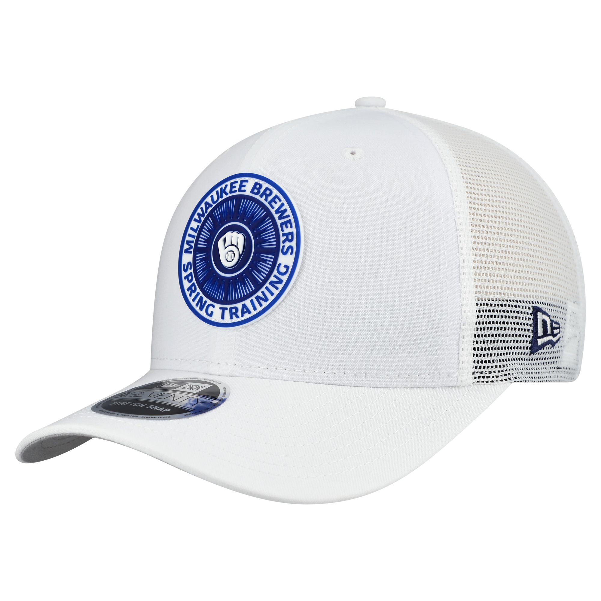 Men's New Era  White Milwaukee Brewers 2026 Spring Training Fan Pack 9SEVENTY Adjustable Trucker Hat