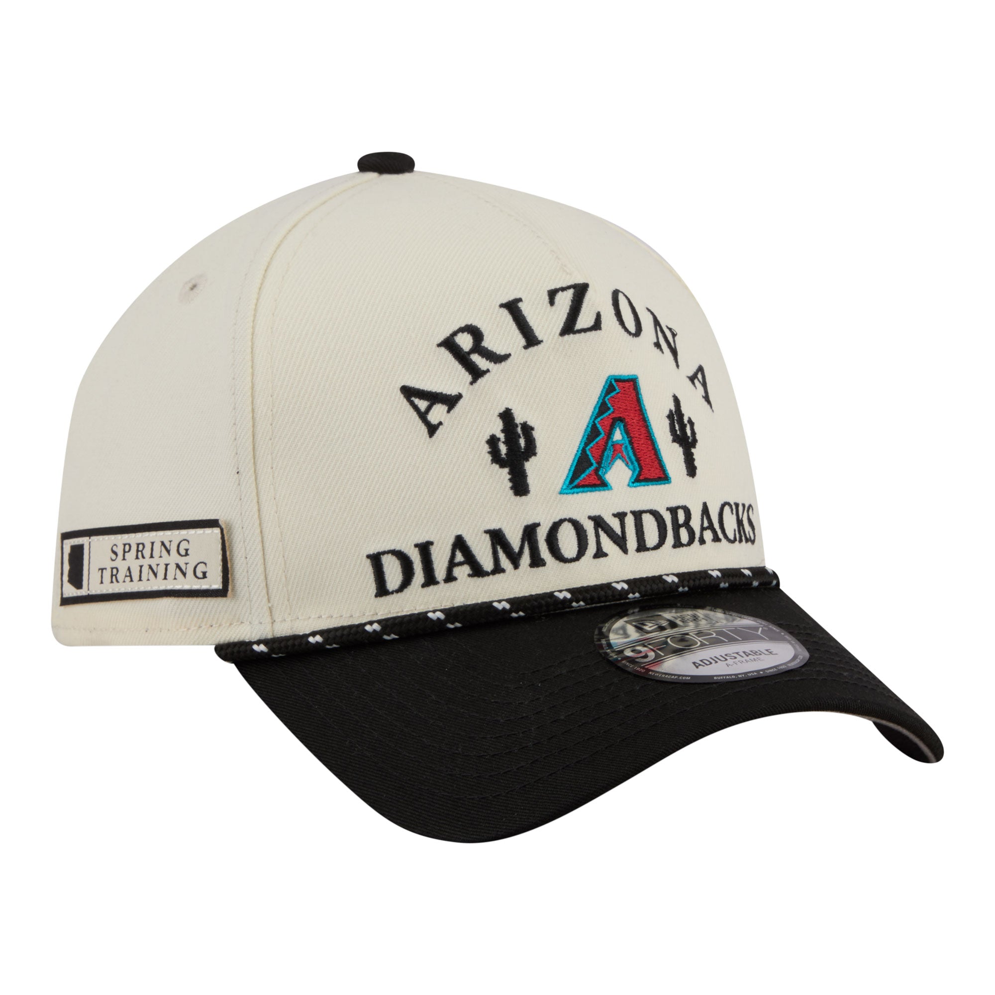 Men's New Era  Cream Arizona Diamondbacks 2026 Spring Training Fan Pack Rope A-Frame 9FORTY Adjustable Hat