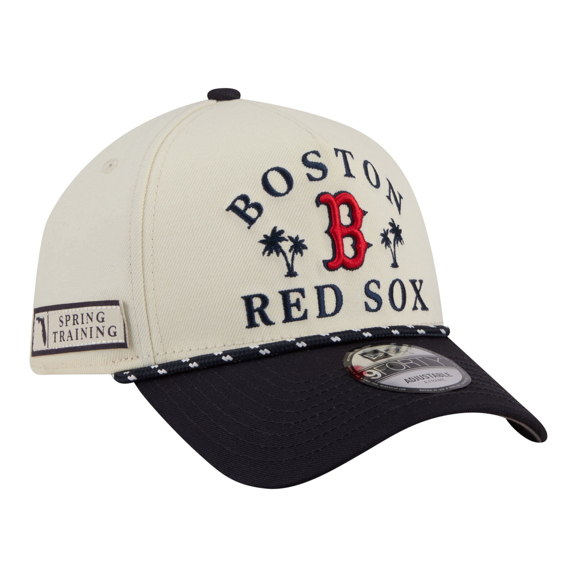 Men's New Era  Cream Boston Red Sox 2026 Spring Training Fan Pack Rope A-Frame 9FORTY Adjustable Hat
