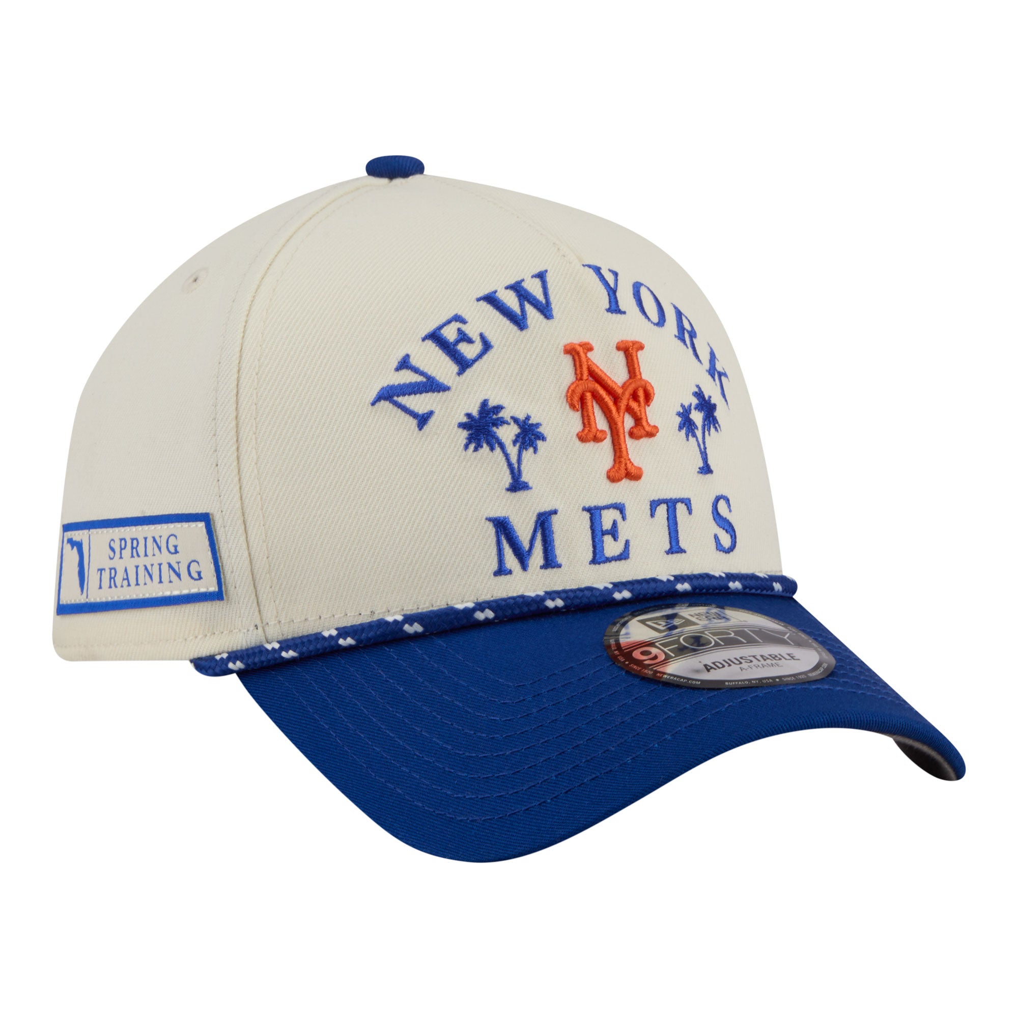 Men's New Era  Cream New York Mets 2026 Spring Training Fan Pack Rope A-Frame 9FORTY Adjustable Hat