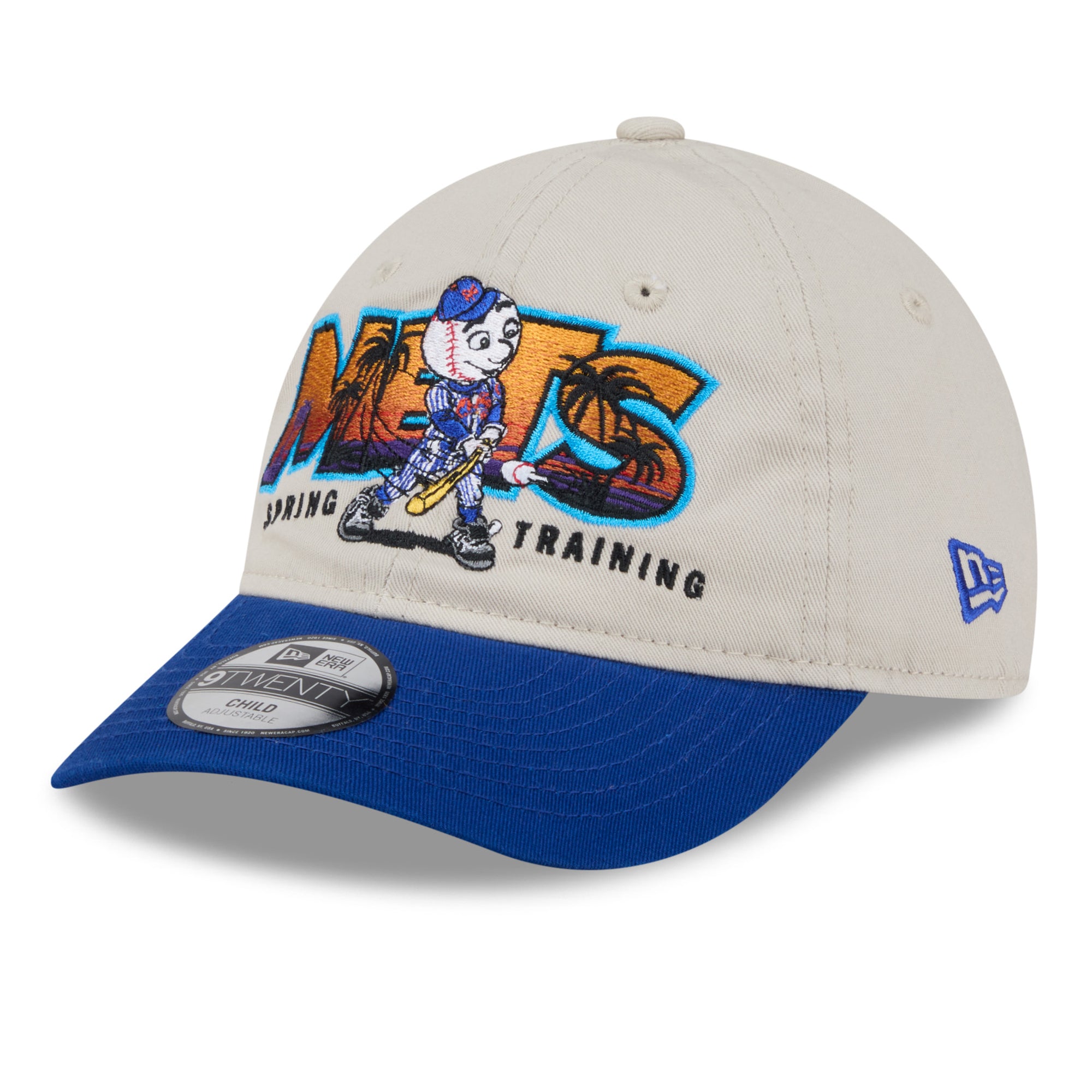 Youth New Era  Stone/Royal New York Mets 2026 Spring Training Fan Pack Batter 9TWENTY Adjustable Hat