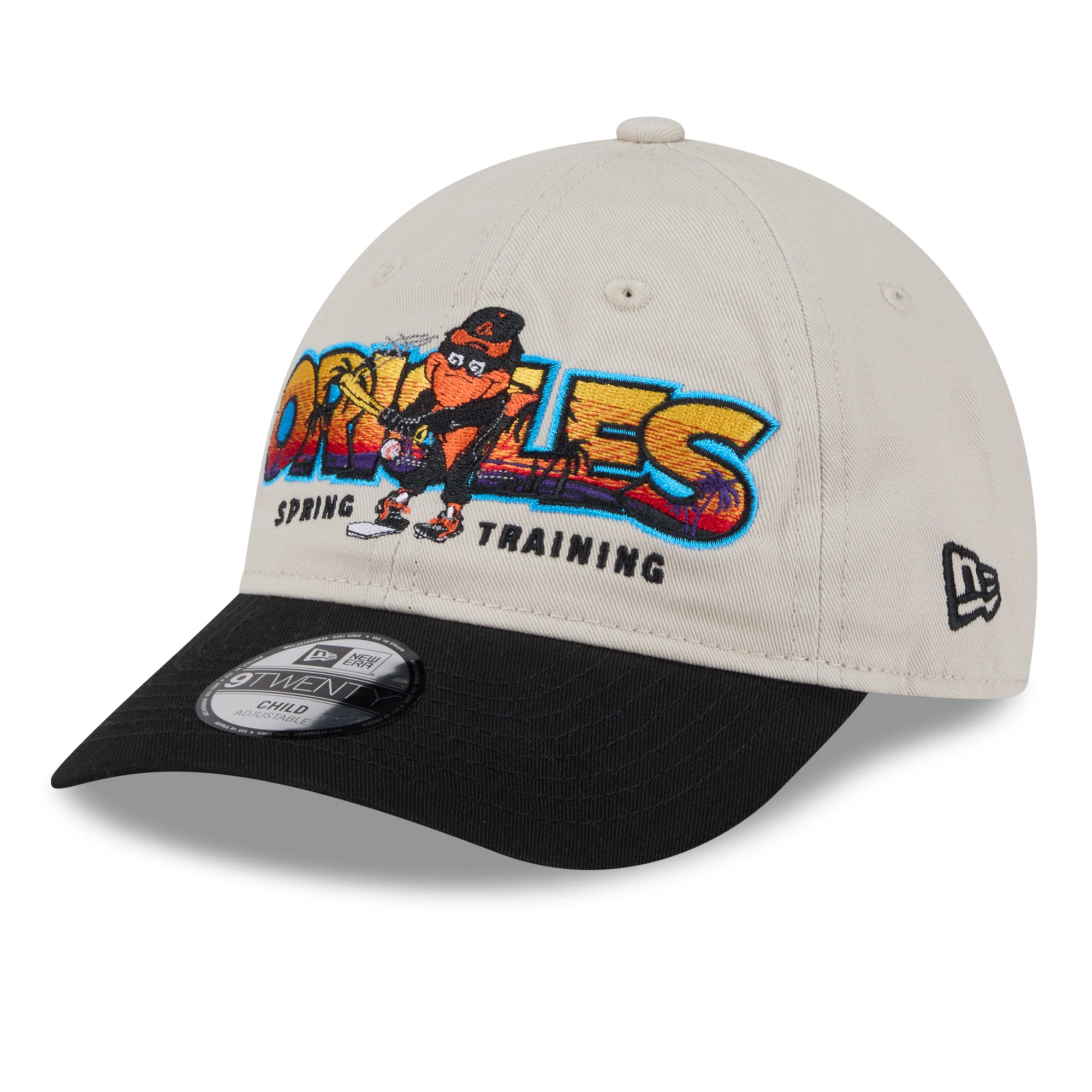 Youth New Era  Stone/Black Baltimore Orioles 2026 Spring Training Fan Pack Batter 9TWENTY Adjustable Hat