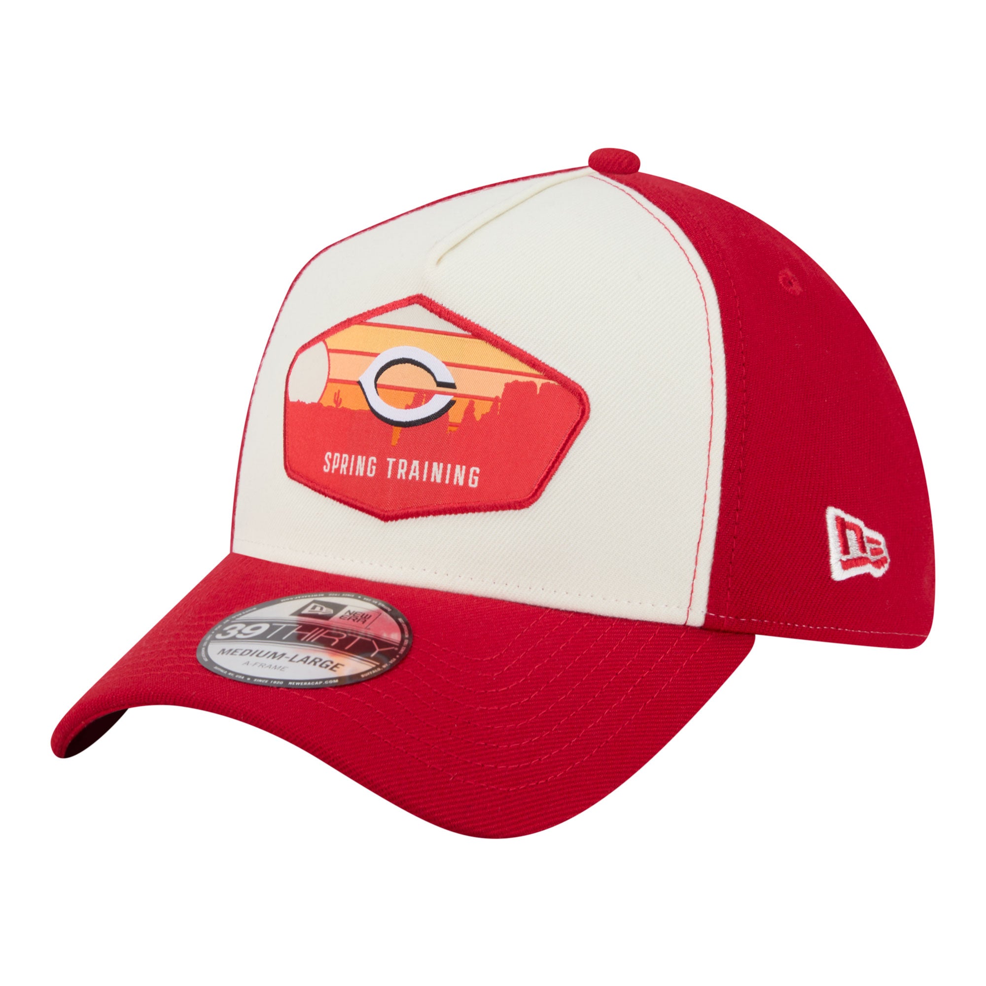 Men's New Era  Stone Cincinnati Reds 2026 Spring Training Fan Pack Gradient 39THIRTY Flex Hat