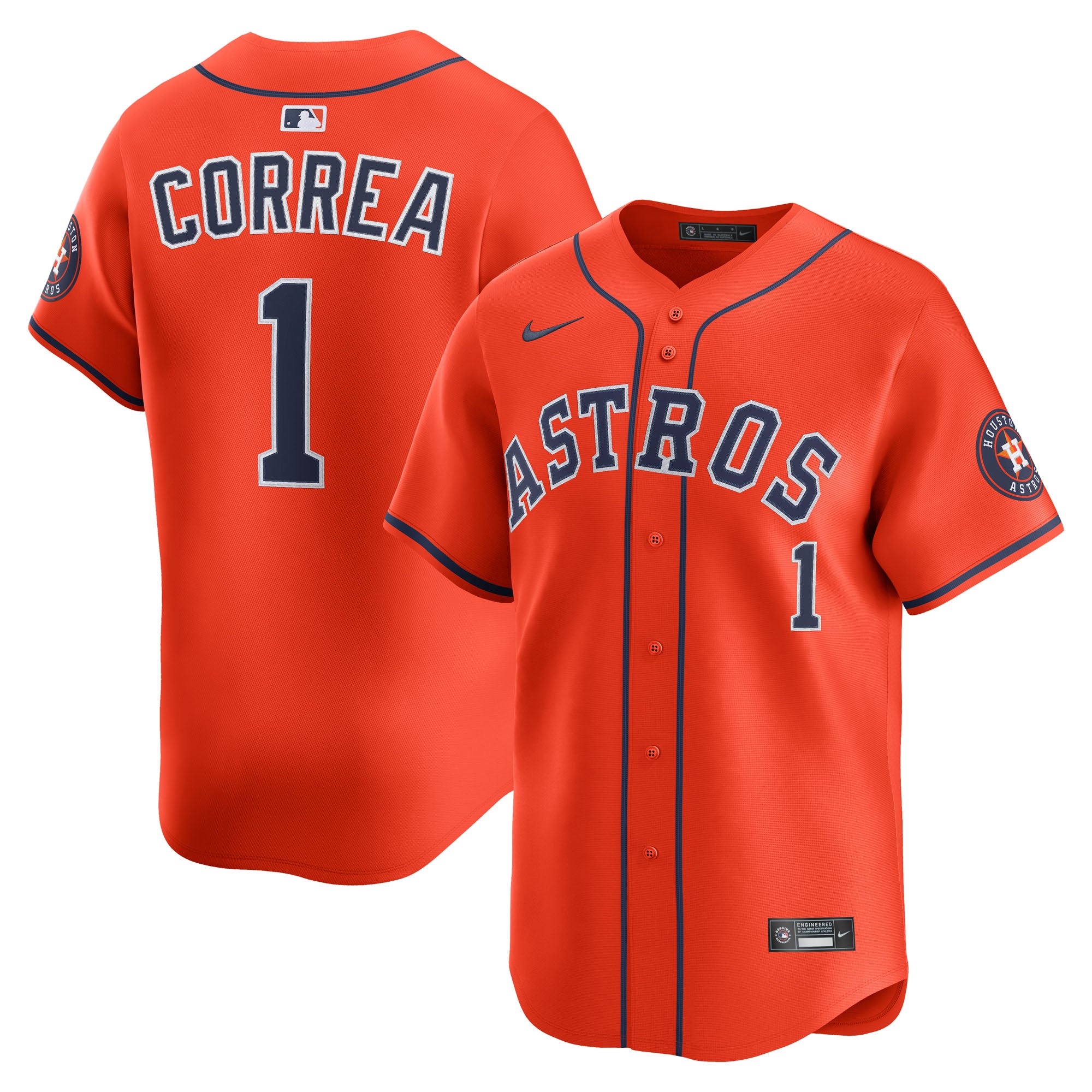 Men's Nike Carlos Correa Orange Houston Astros Alternate Limited Player Jersey