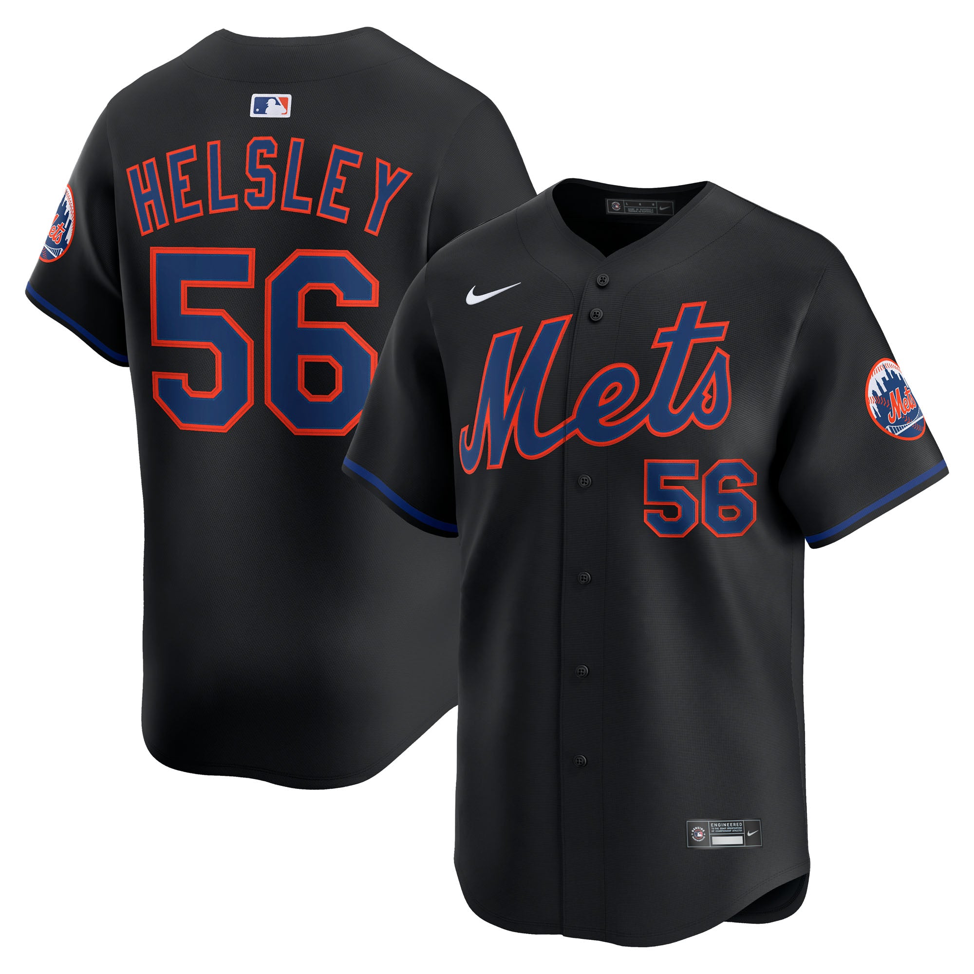 Men's Nike Ryan Helsley Black New York Mets Alternate Limited Player Jersey