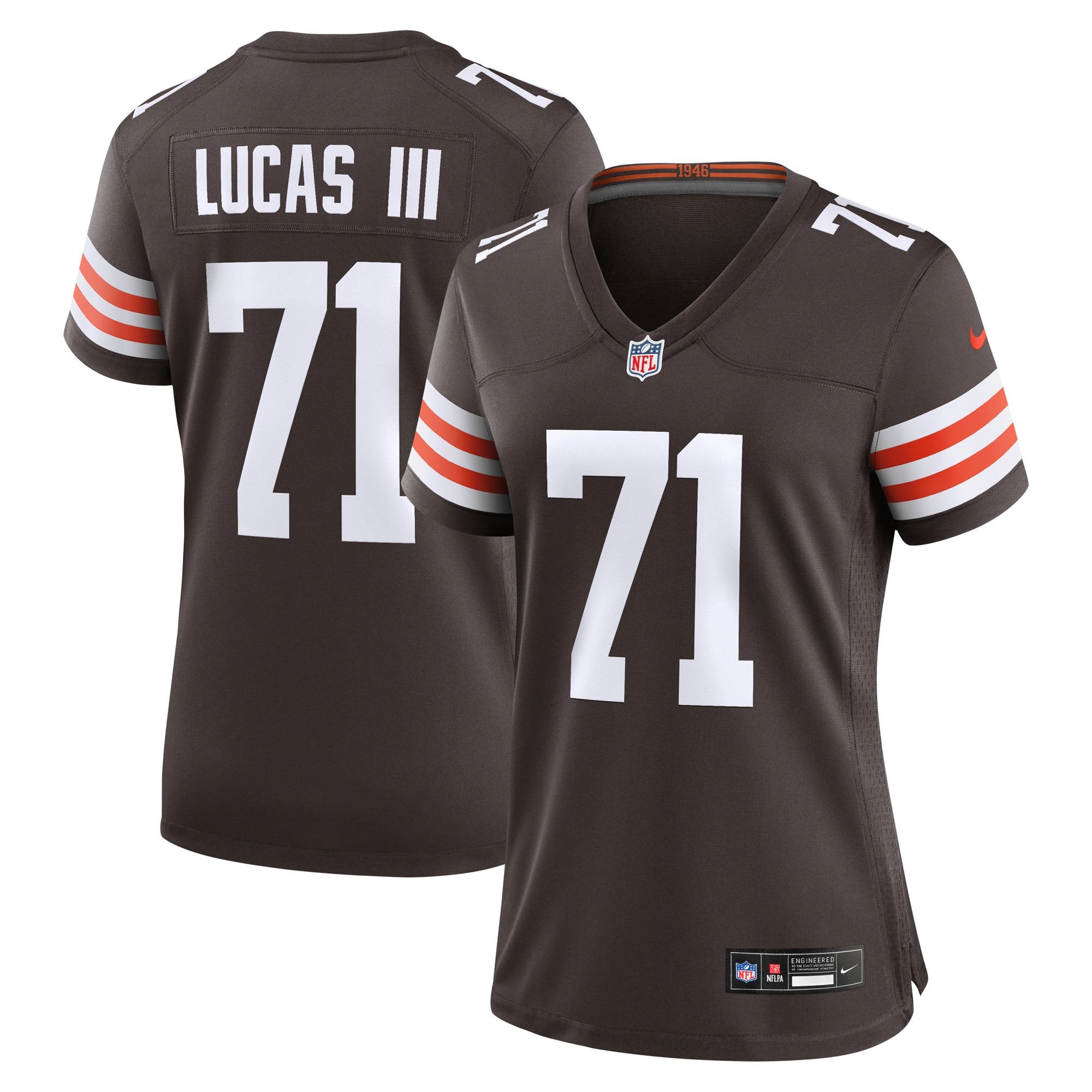 Women's Nike Cornelius Lucas  Brown Cleveland Browns Team Game Jersey