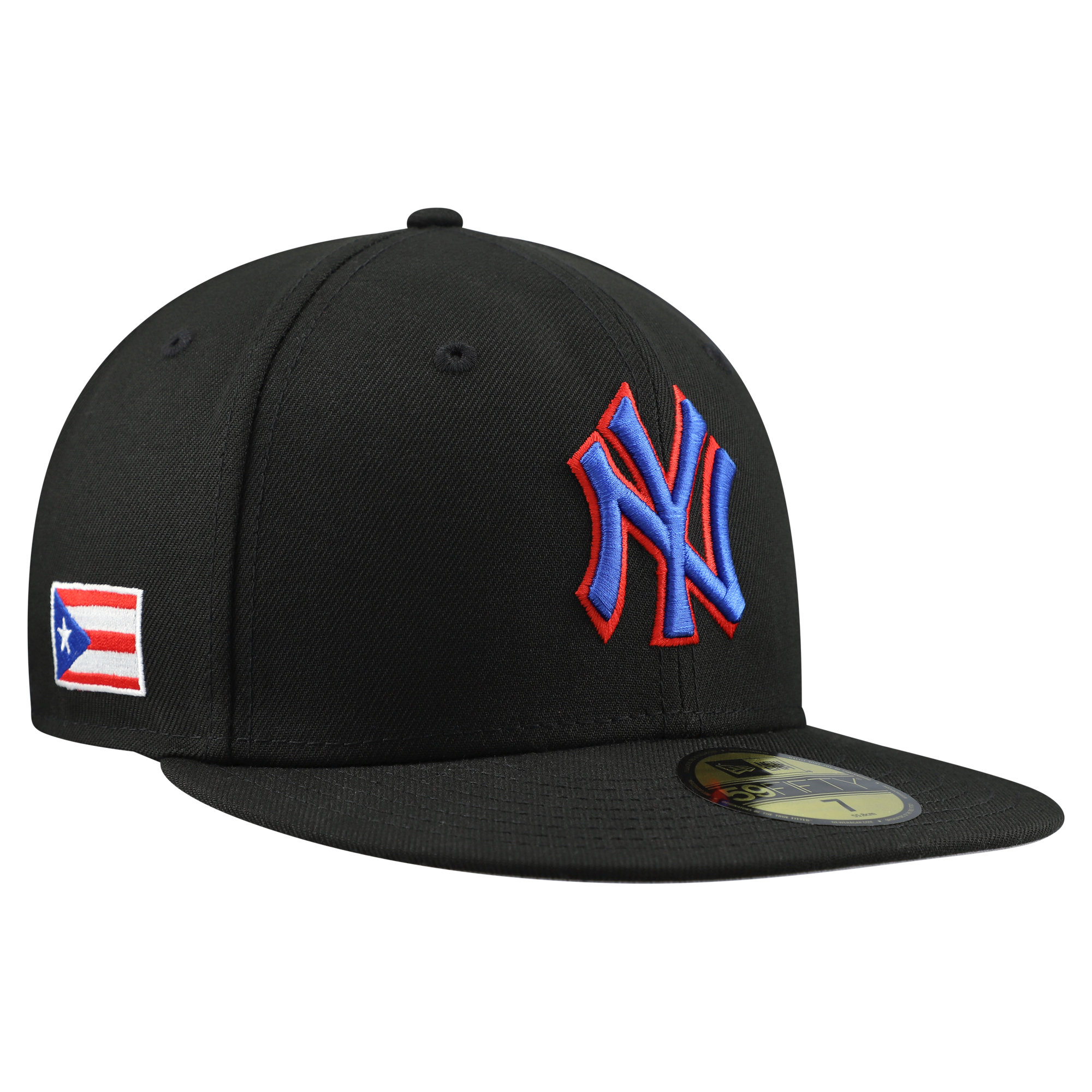 Men's New Era Black New York Yankees Puerto Rico 59FIFTY Fitted Hat