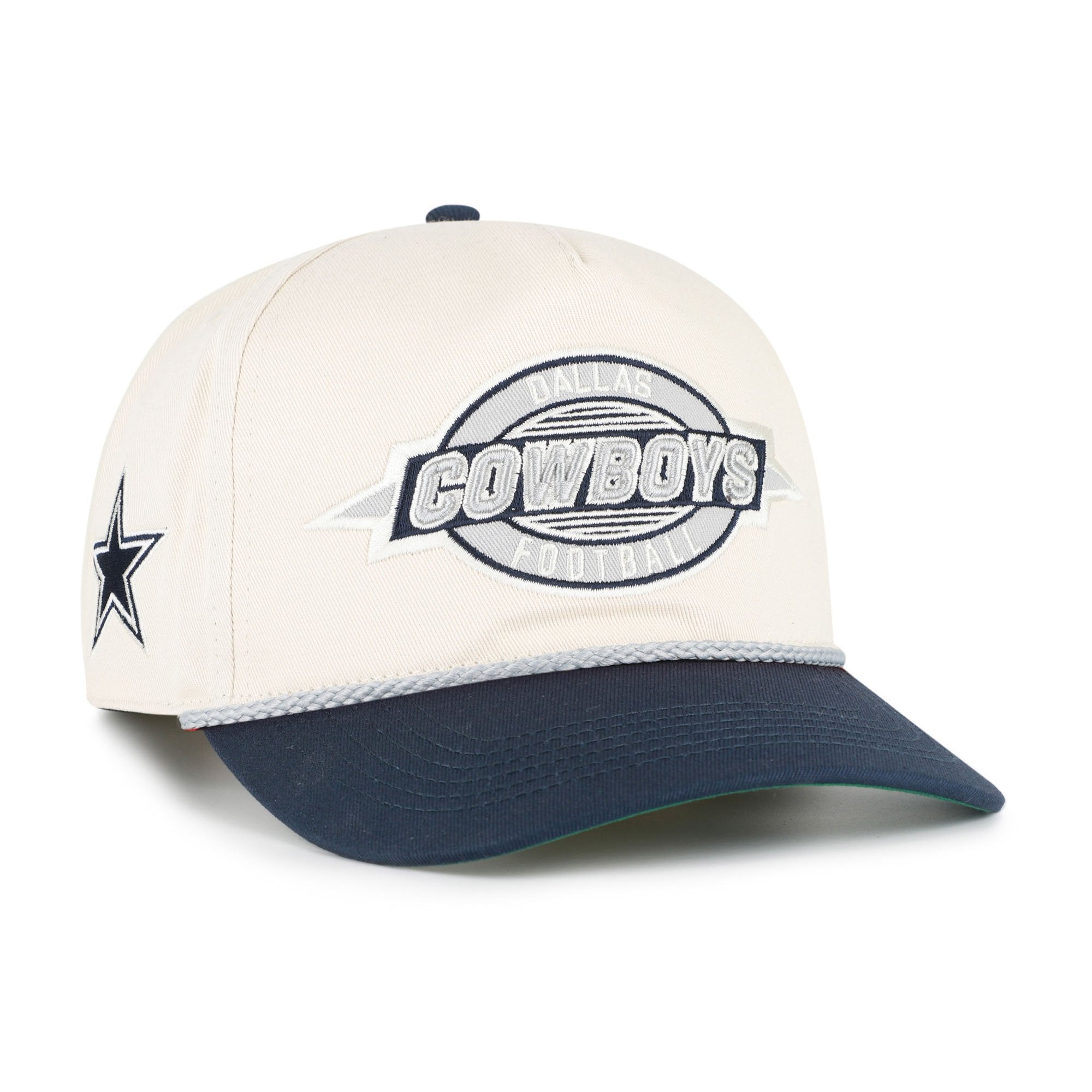 Men's '47  Natural/Navy Dallas Cowboys Frame Out Two-Tone Hitch Adjustable Hat