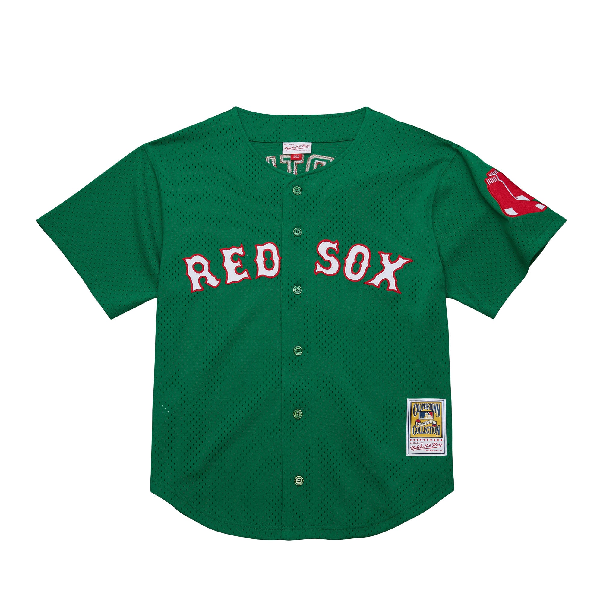 Men's Mitchell & Ness David Ortiz Kelly Green Boston Red Sox Big & Tall Cooperstown Collection Mesh Batting Practice Jersey