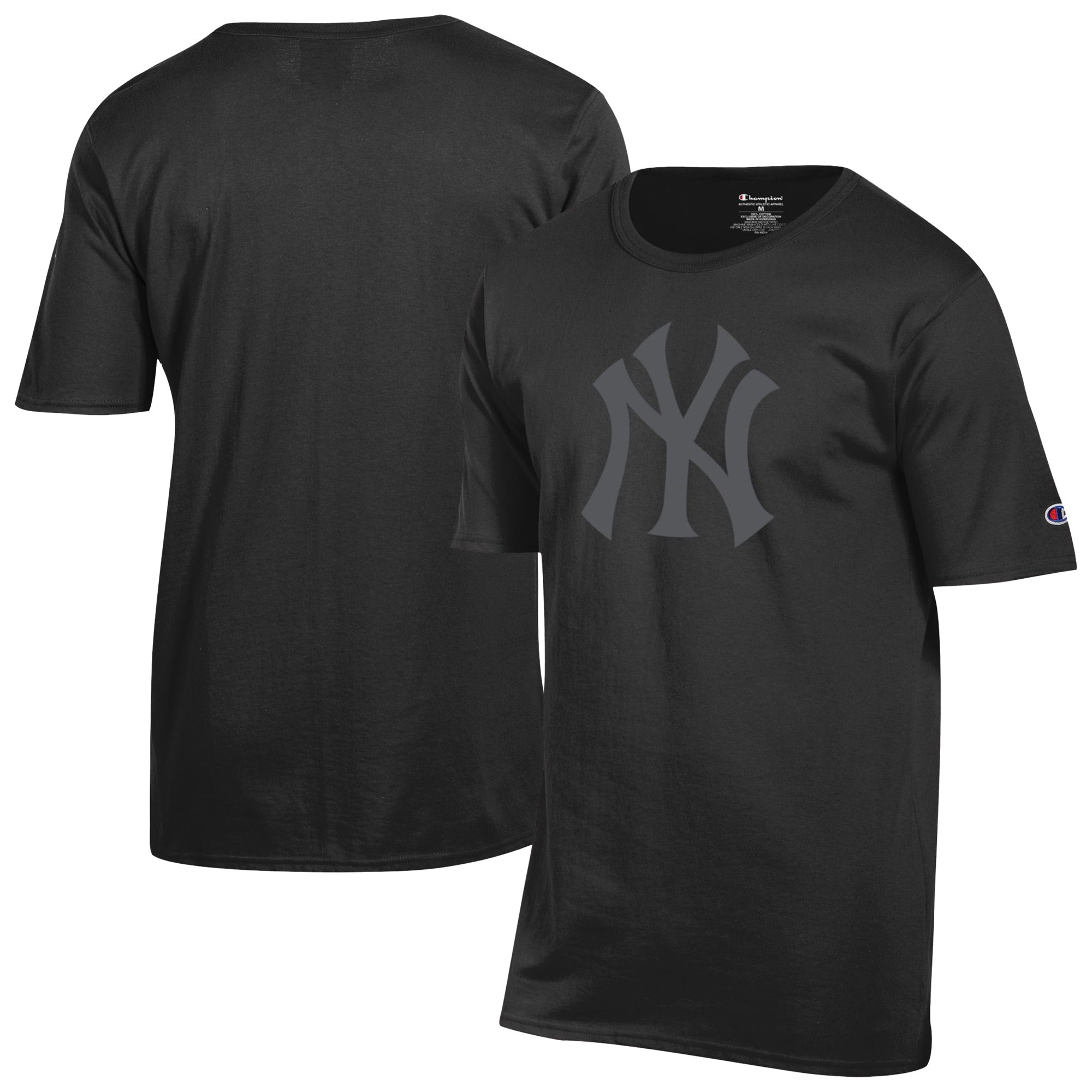 Men's Champion Black New York Yankees Tonal Logo T-Shirt